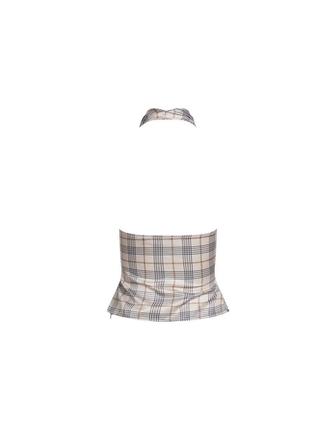 Heritage Halter - Beige Plaid - Image 6