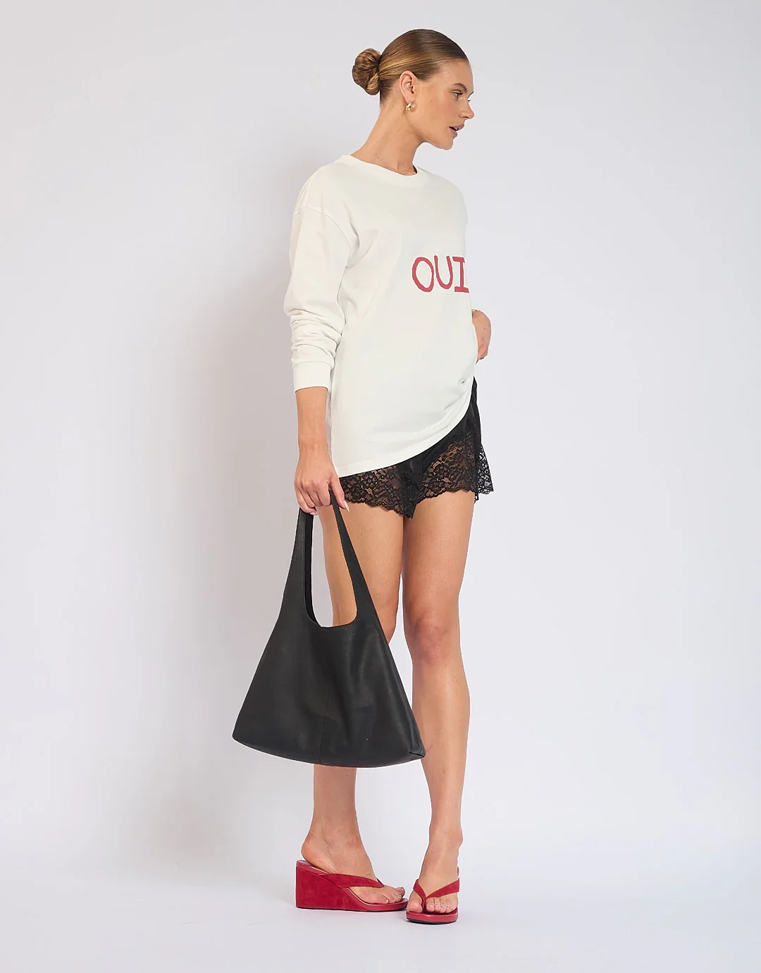 Frenchie Long Sleeve T-Shirt - White - Image 2
