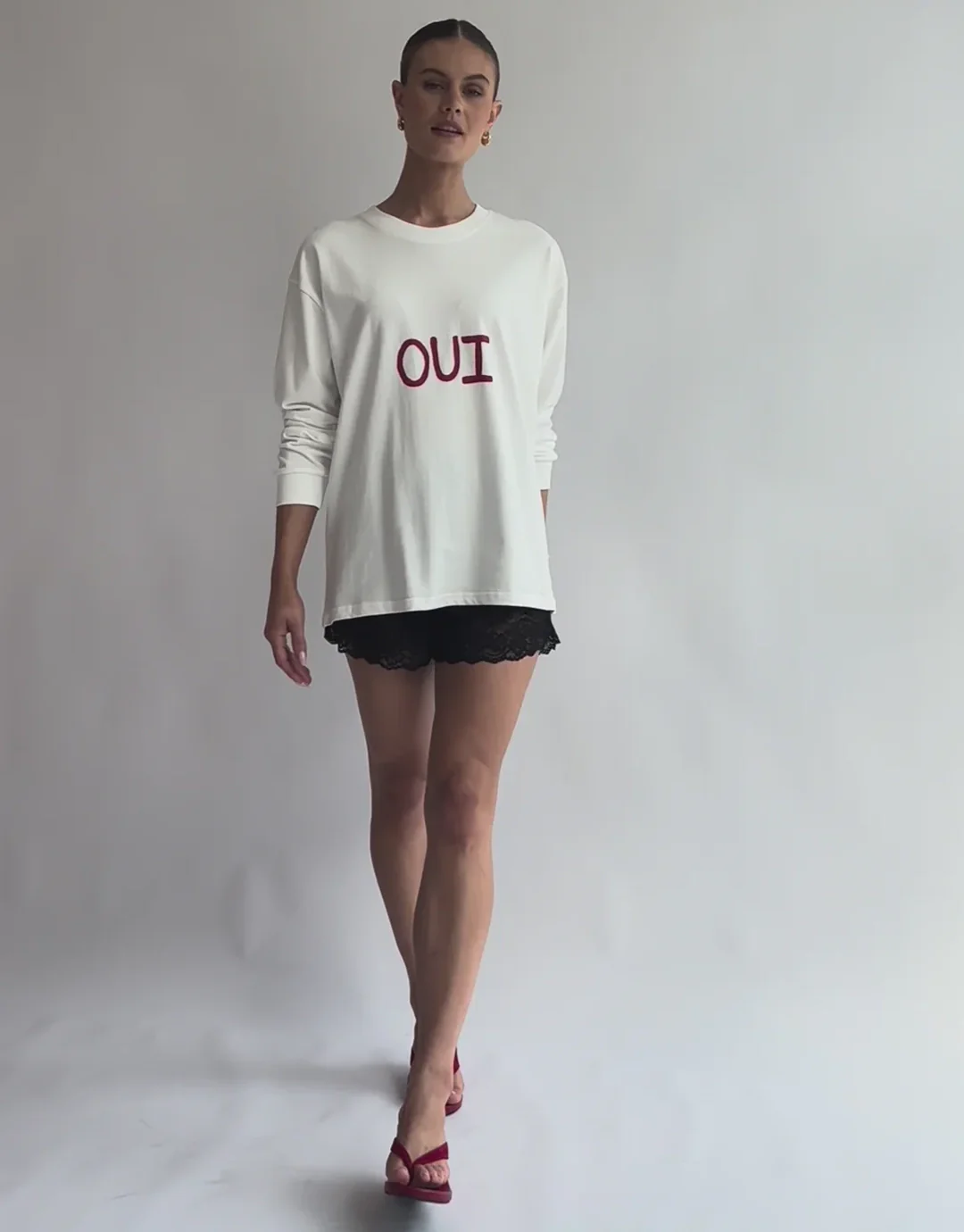 Frenchie Long Sleeve T-Shirt - White - Image 9