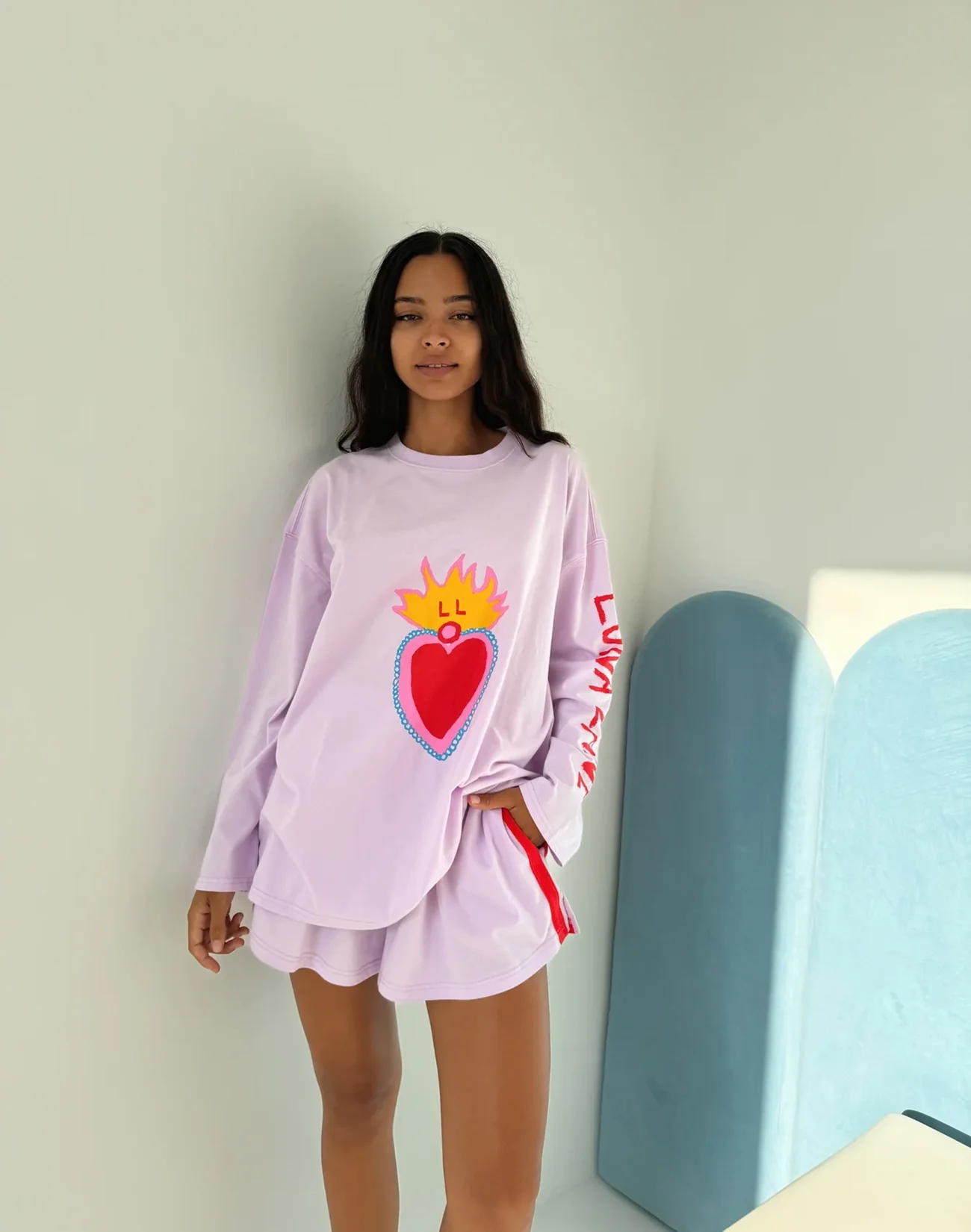 Hearts On Fire Long Sleeve - Pink - Image 4