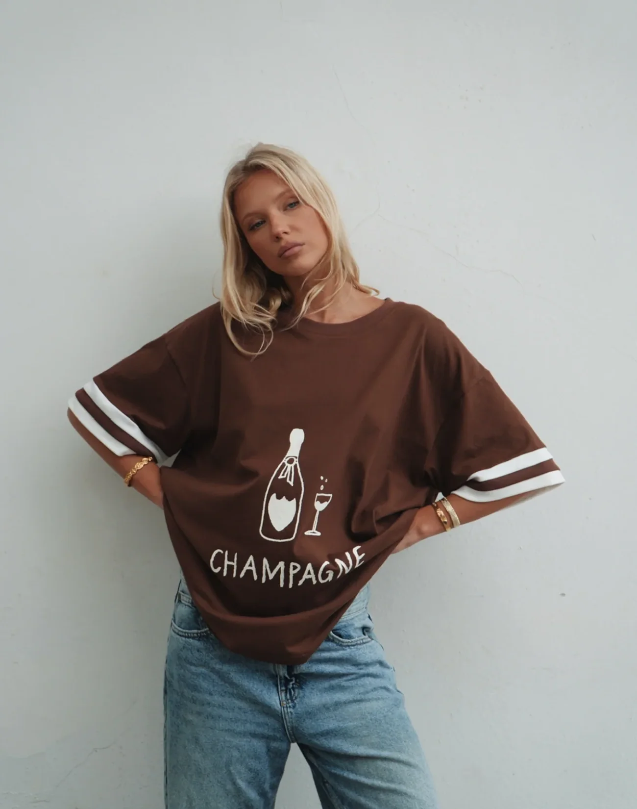 The Champagne Tee - Brown - Image 2