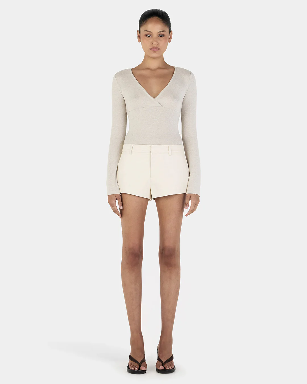 Lyra Long Sleeve Top - Cream - Image 3
