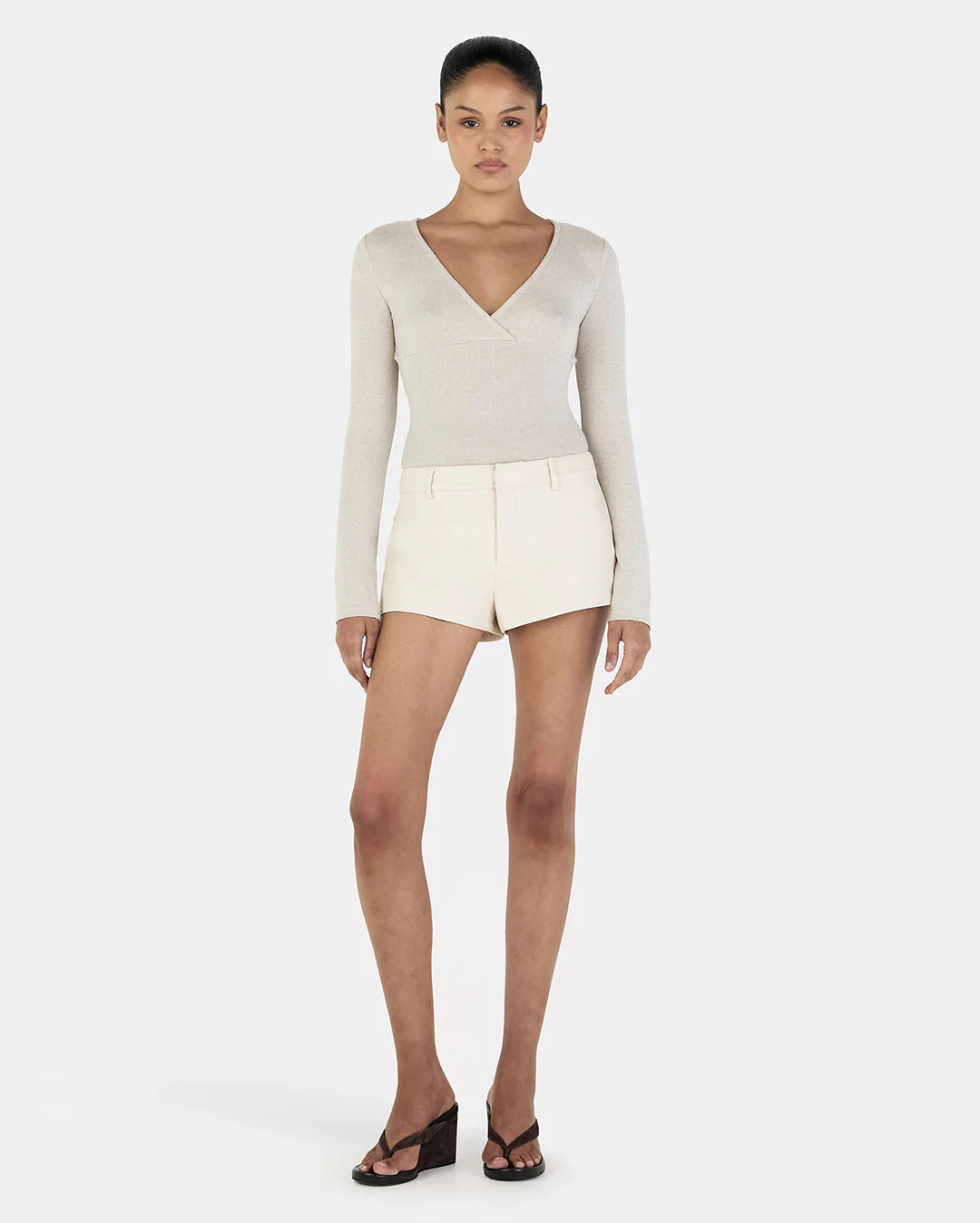 Lyra Long Sleeve Top - Cream - Image 4