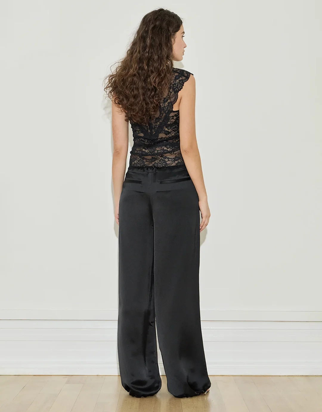 Satin Trouser - Black - Image 3