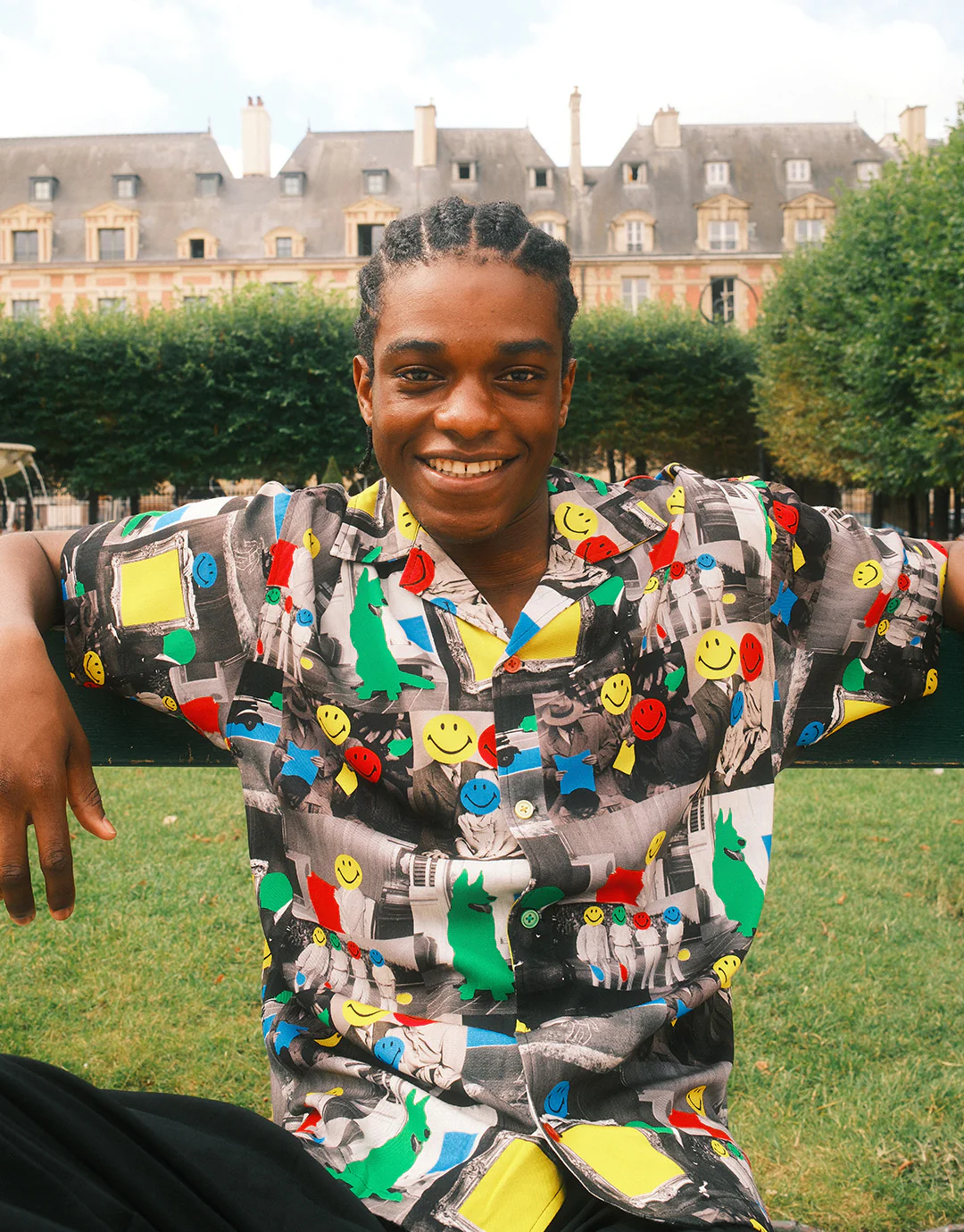 Smiley Collage Short Sleeve Shirt - Multi