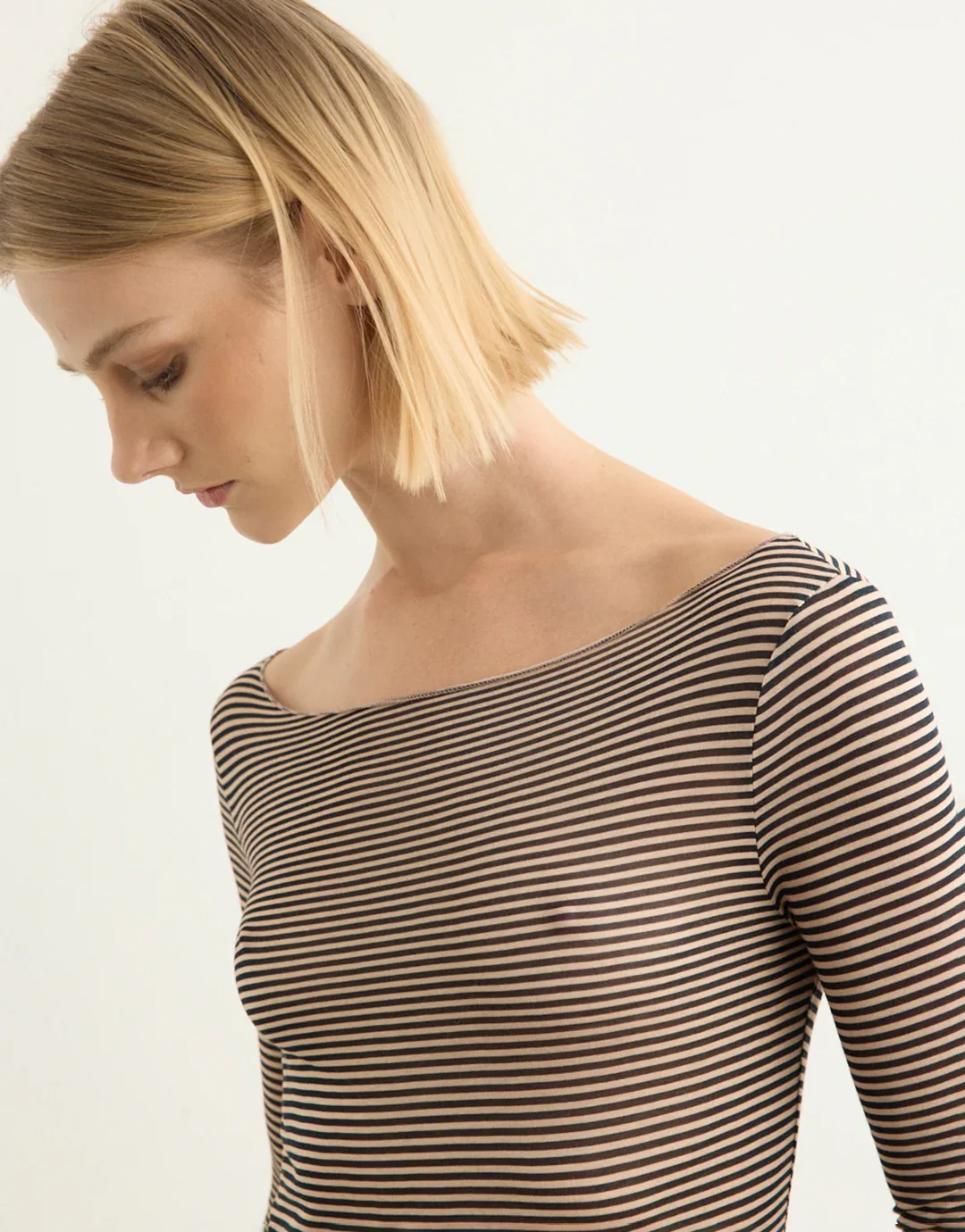 Amelia Top - Nude/Black Stripe - Image 5