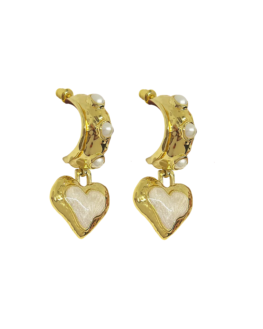 Elena Earrings - Gold Pearl - Image 5