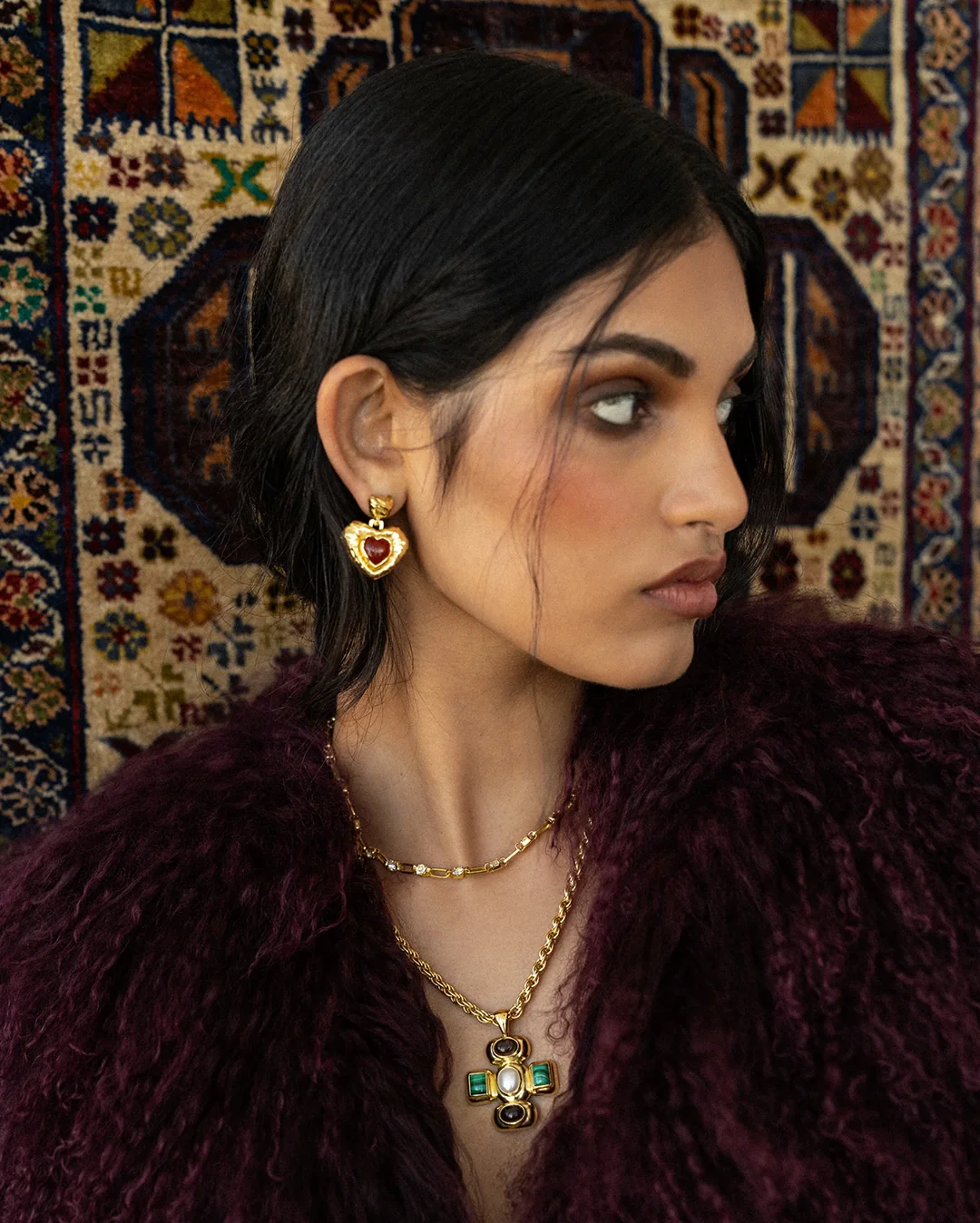 Suri Earrings - Gold Carnelian - Image 3