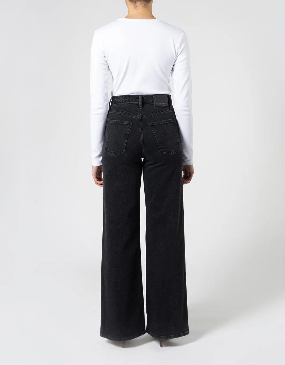 Mila Wide Leg Jeans - Shadow Black - Image 3