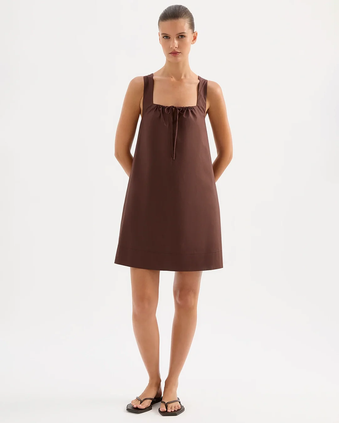 Alexis Mini Dress - Chocolate - Image 2