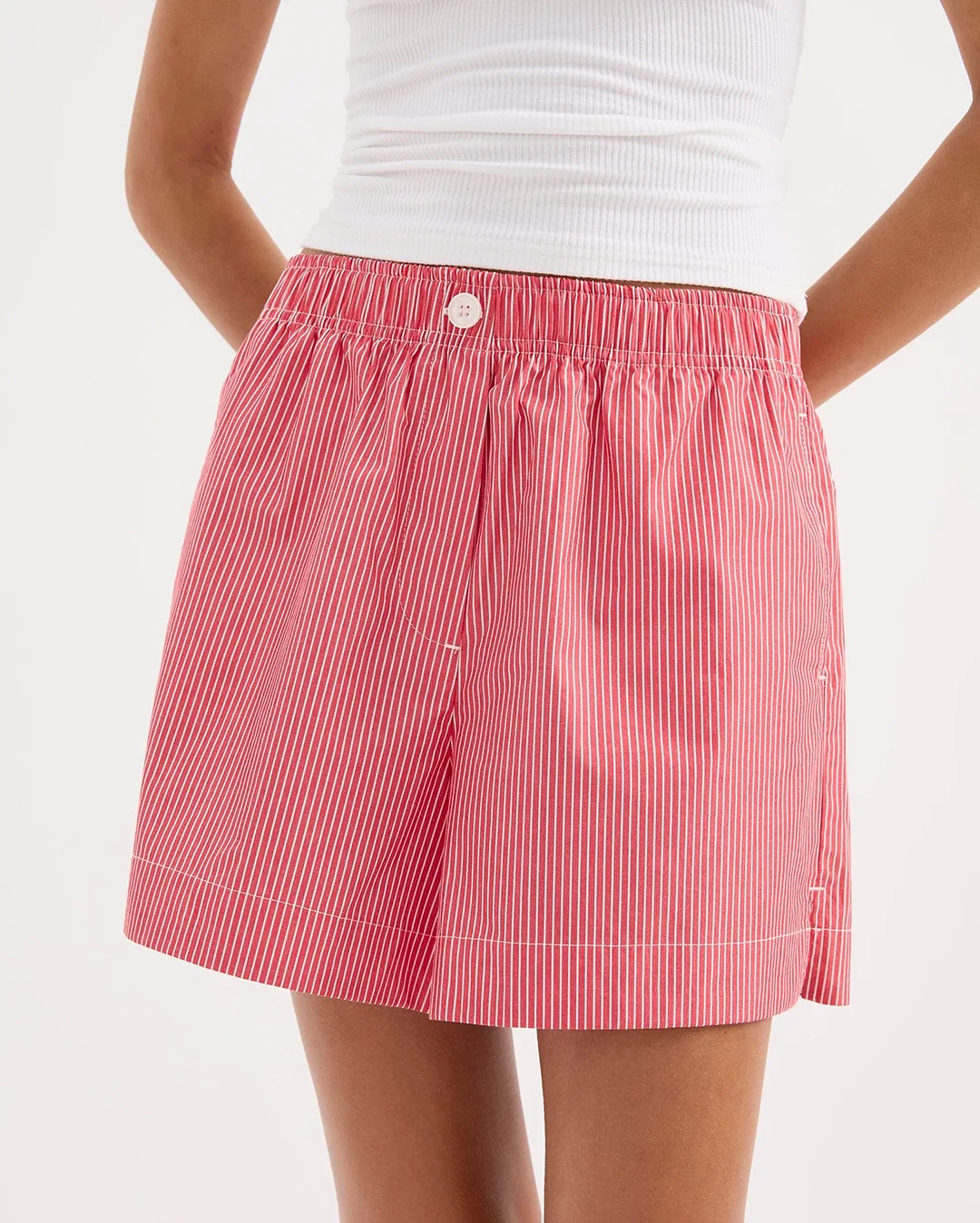 Anouk Stripe Shorts - Red Stripe - Image 2