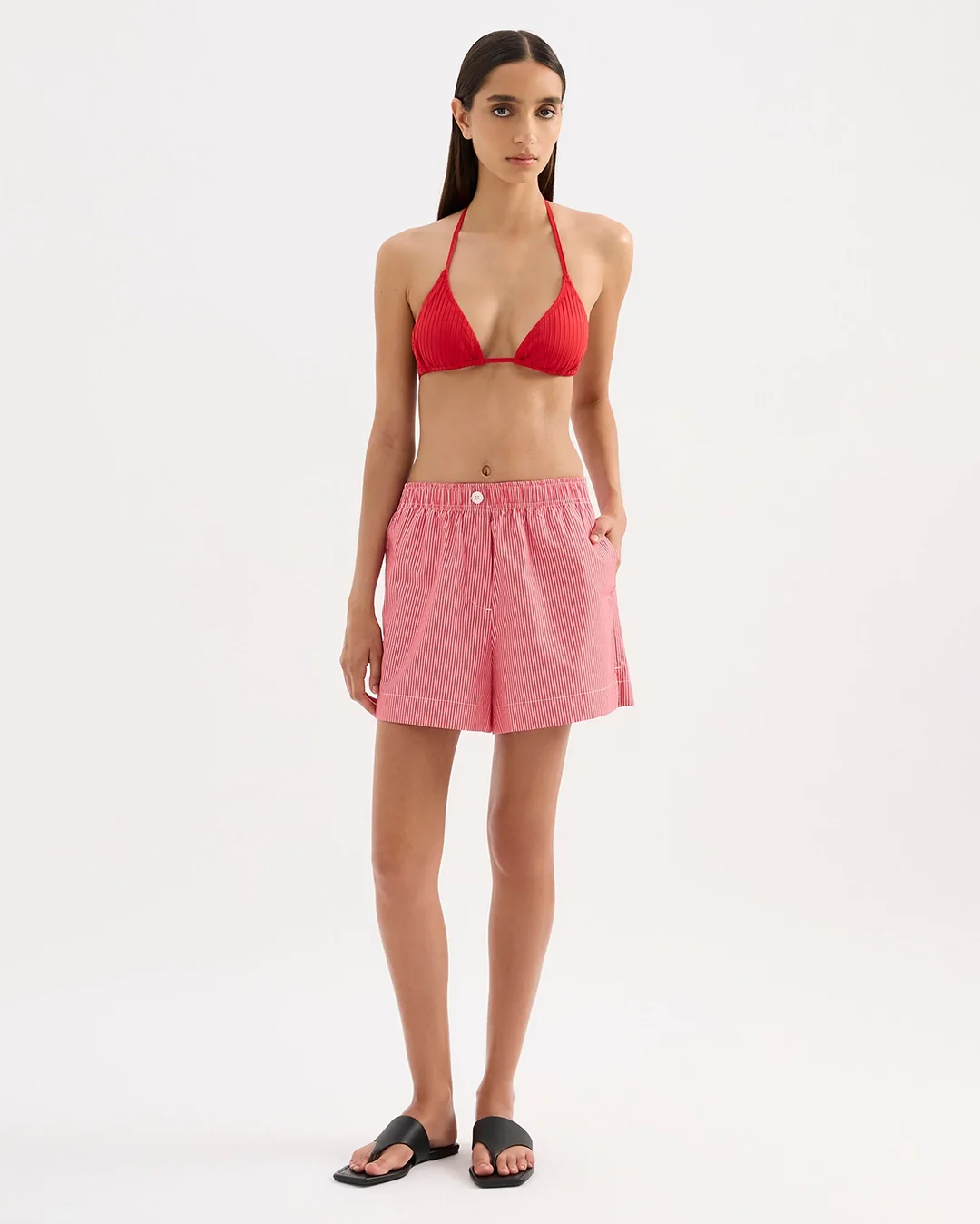 Anouk Stripe Shorts - Red Stripe - Image 7
