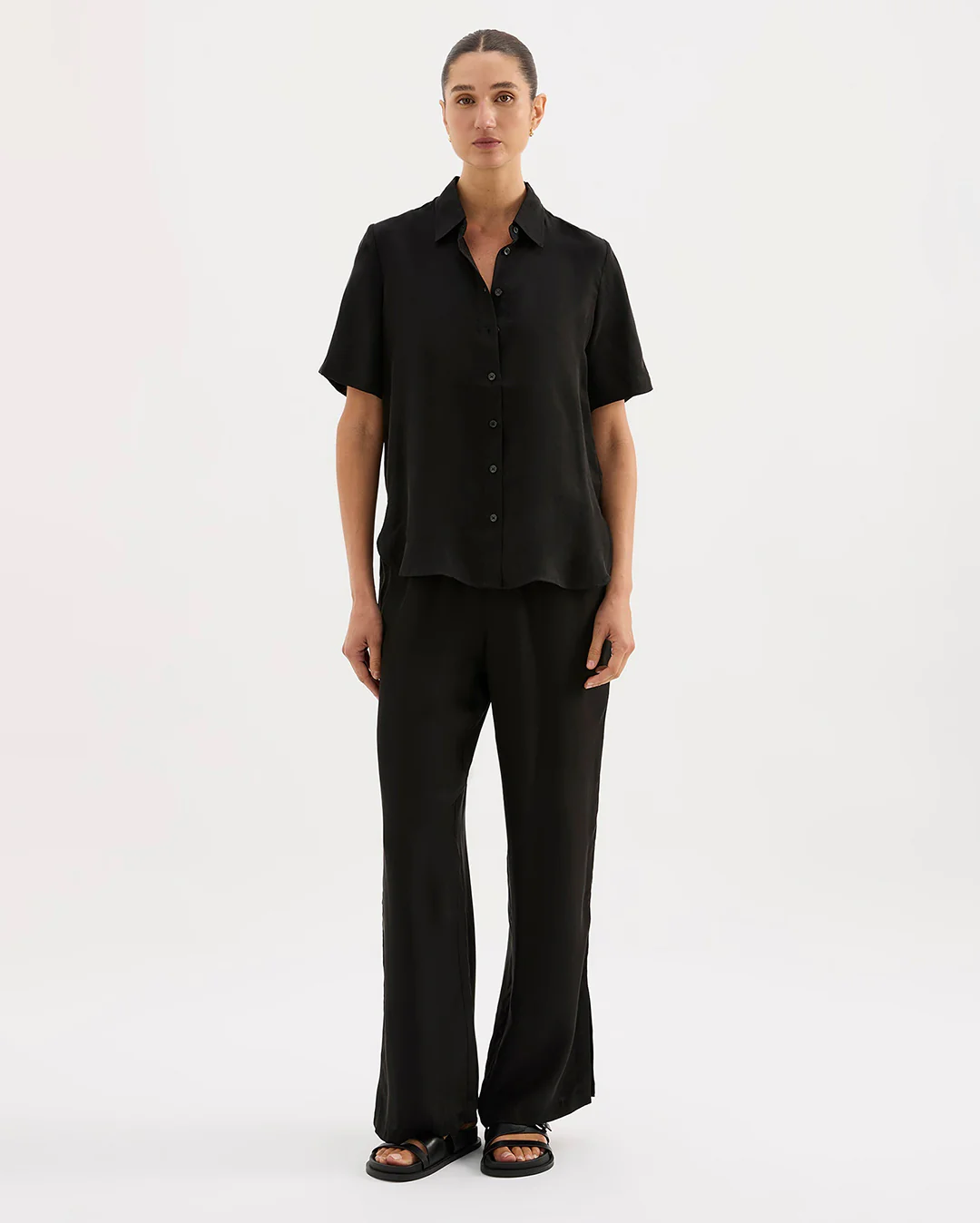 Dara Cupro Pant - Black - Image 2