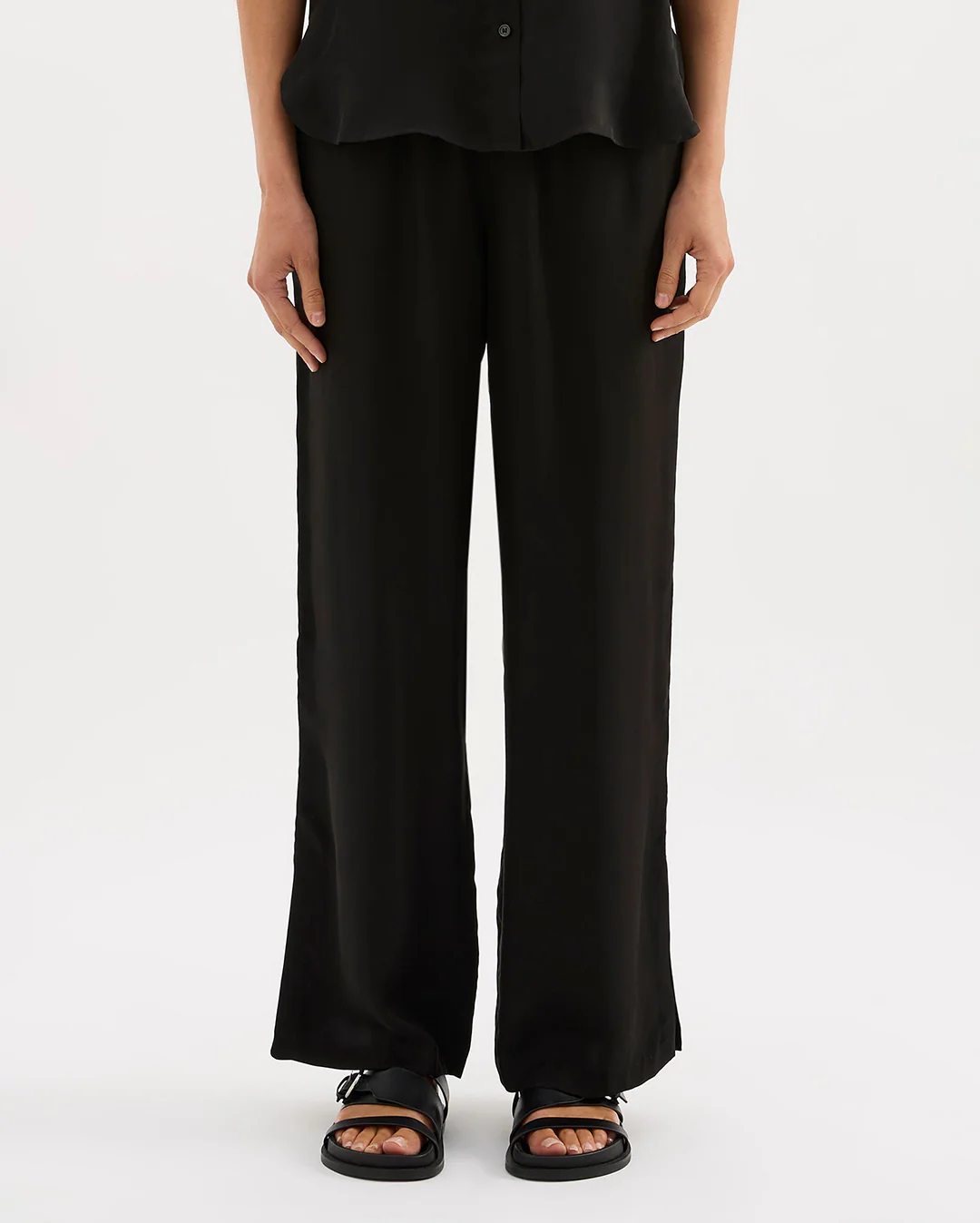 Dara Cupro Pant - Black - Image 3
