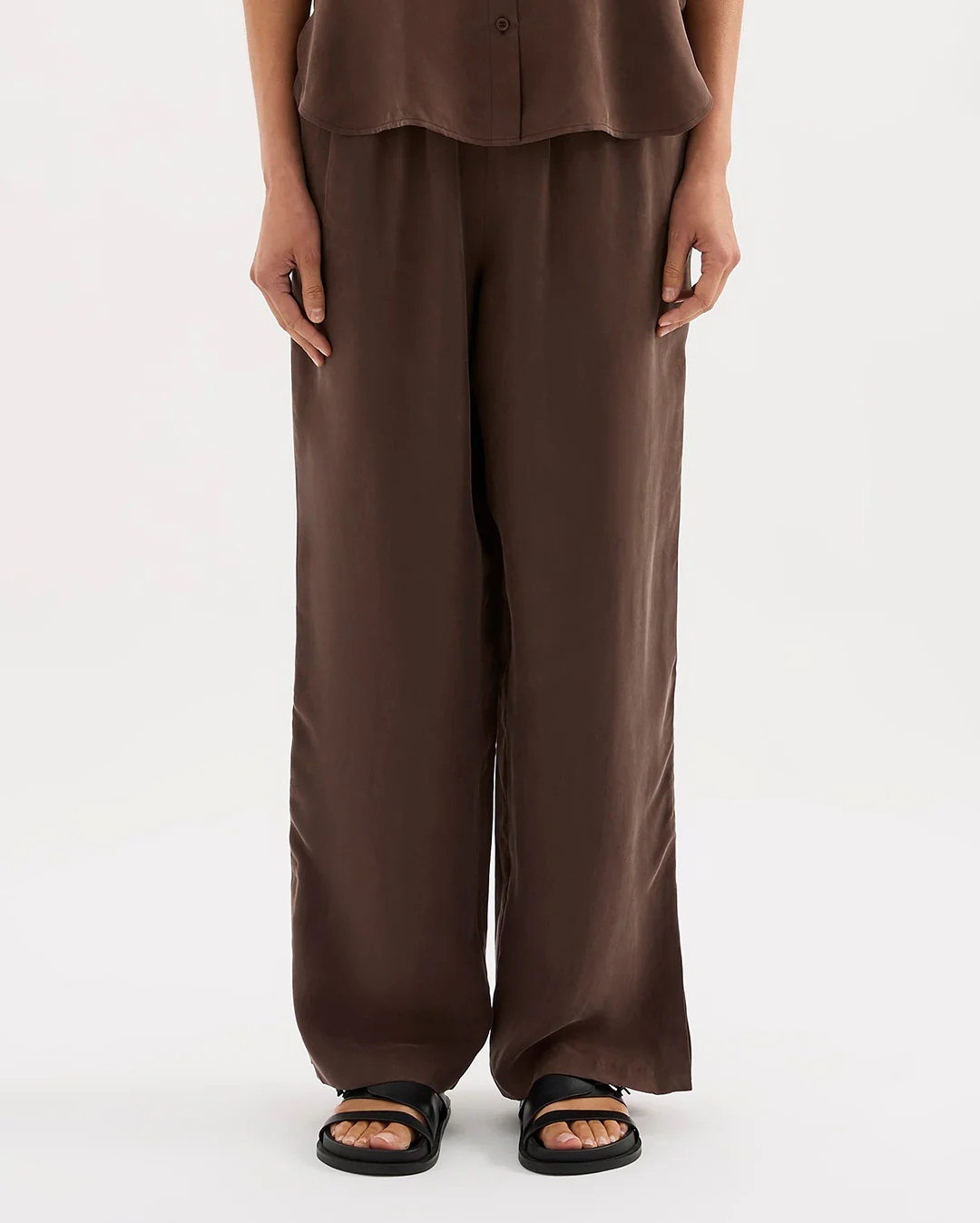 Dara Cupro Pant - Chocolate - Image 4