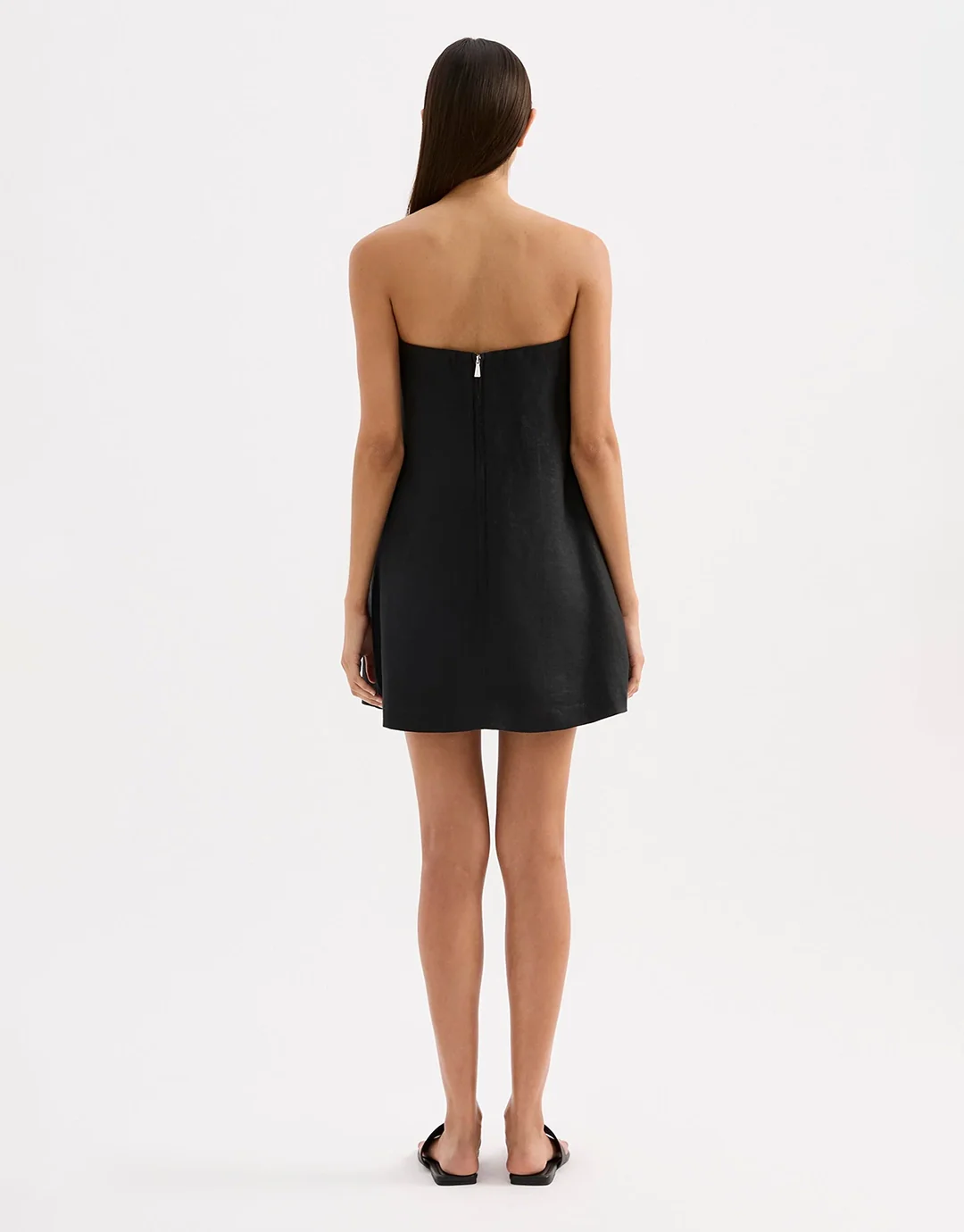 Elyse Linen Mini Dress - Black - Image 7