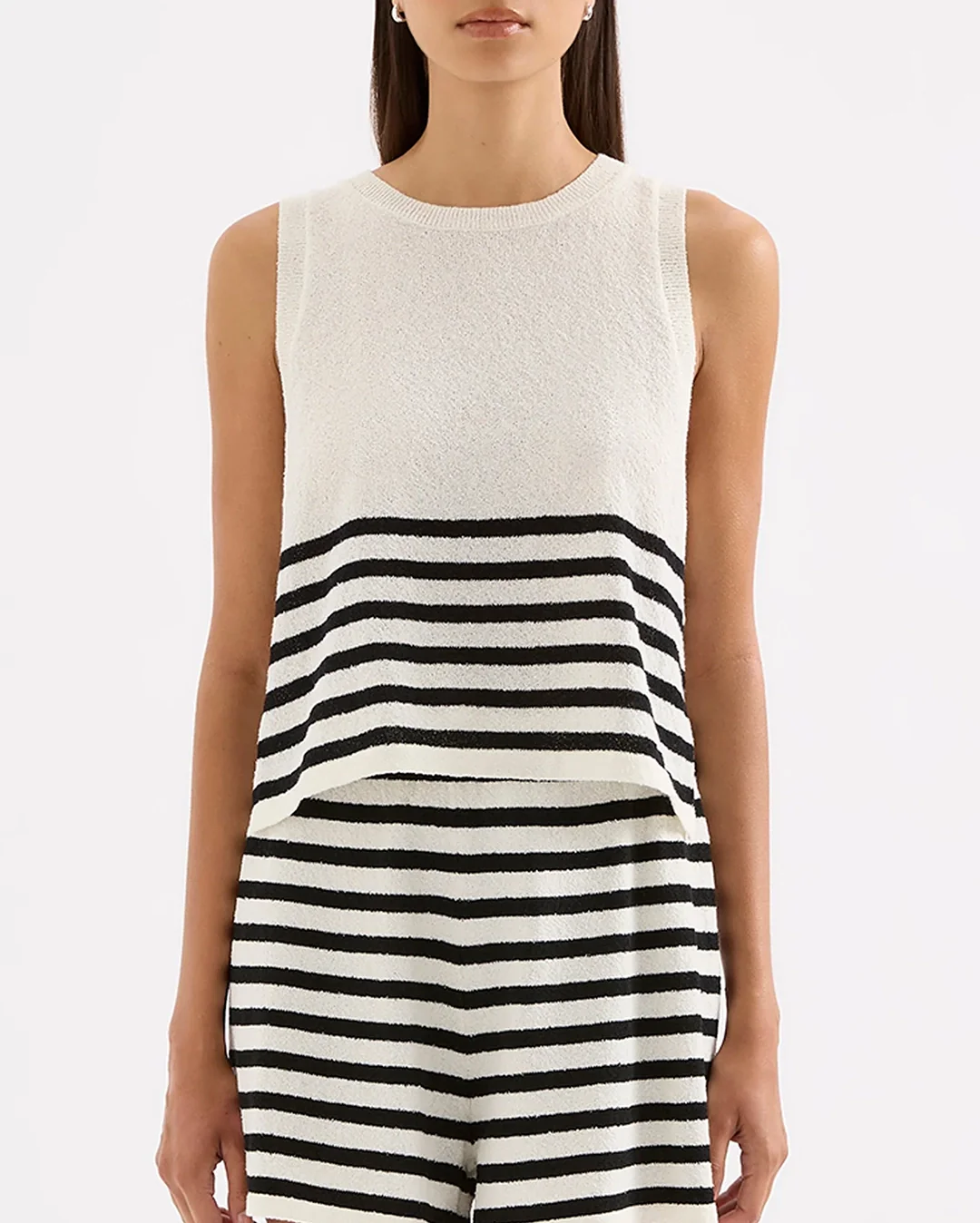 Marika Knit Tank - Black Stripe - Image 2