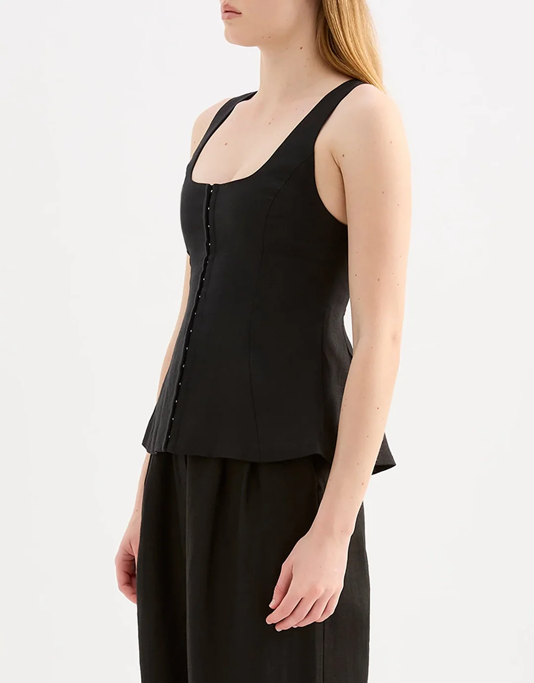 Quinn Linen Vest - Black - Image 4