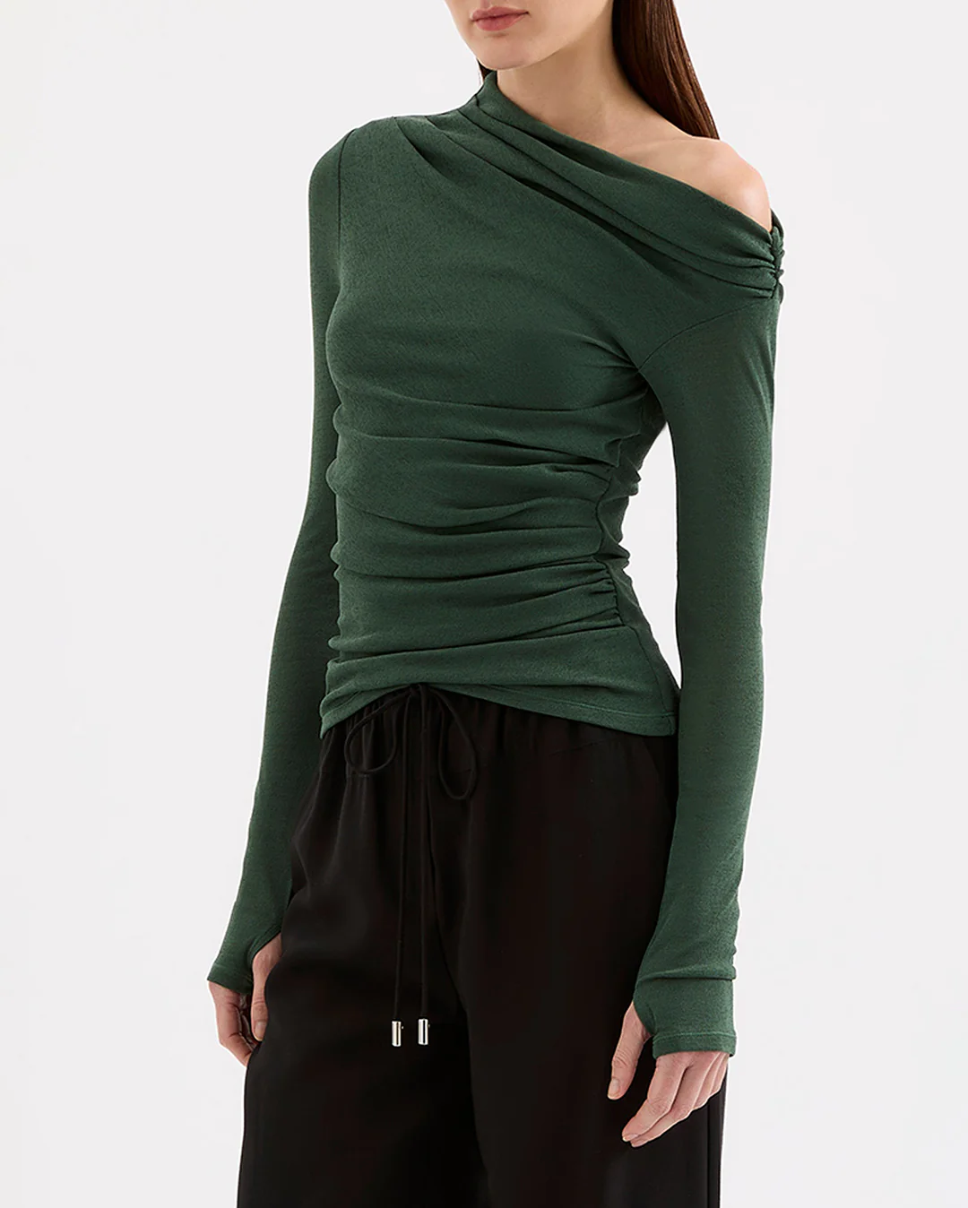 Rue Mesh Long Sleeve Top - Emerald - Image 4