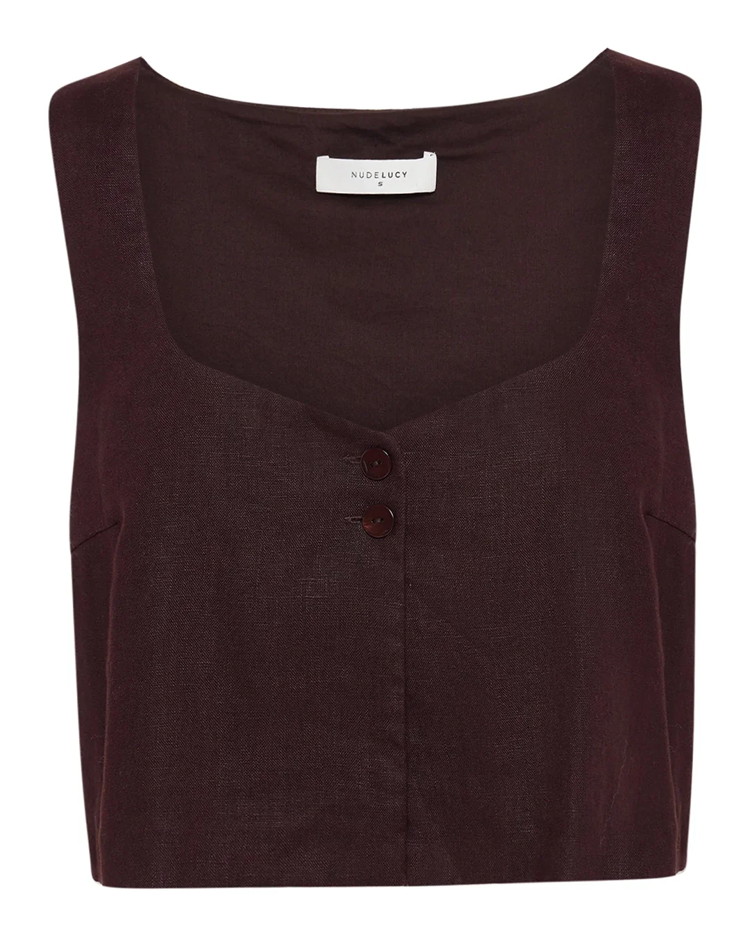 Sian Linen Top - Chocolate - Image 6