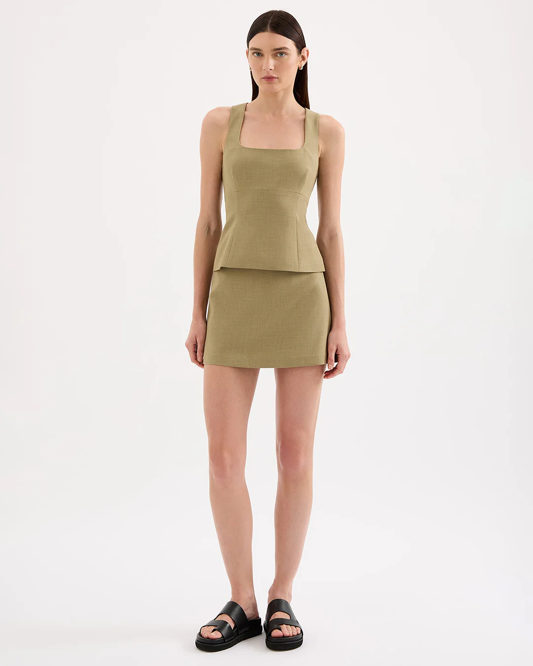 Thea Mini Skirt - Moss - Image 2
