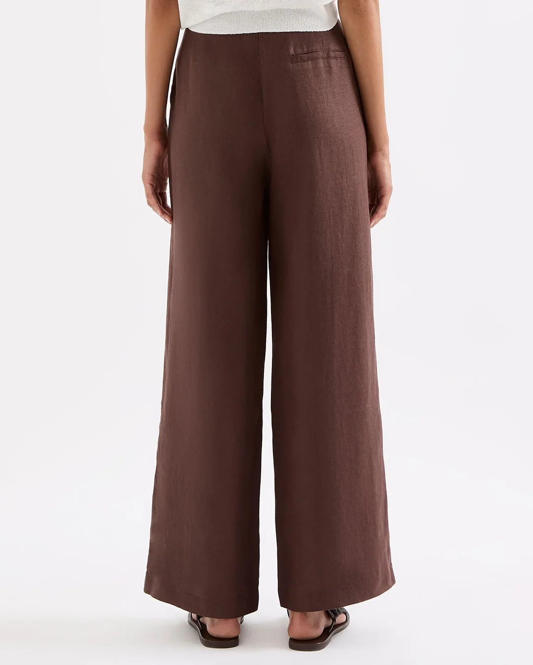 Theo Linen Pant - Chocolate - Image 6