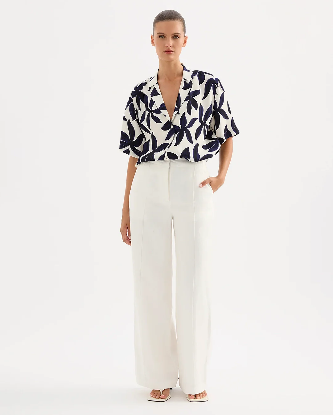 Theo Linen Pant - White
