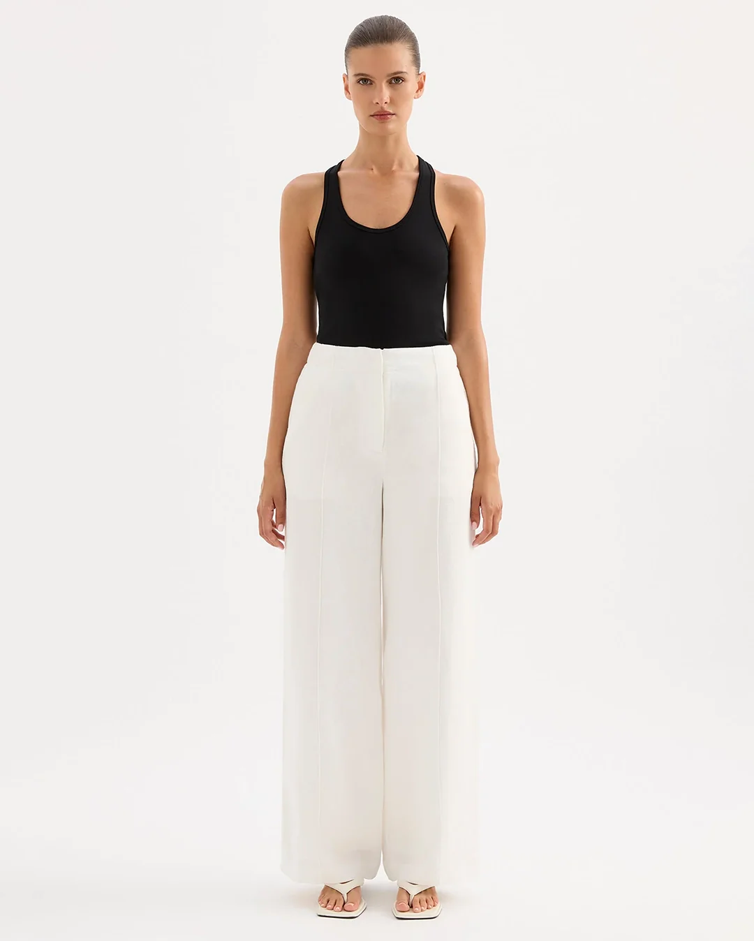 Theo Linen Pant - White - Image 2