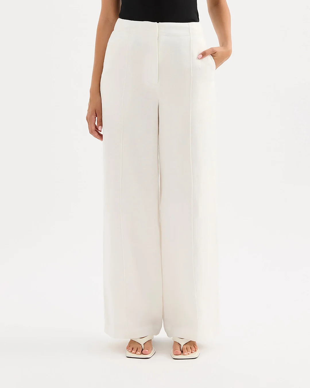 Theo Linen Pant - White - Image 3