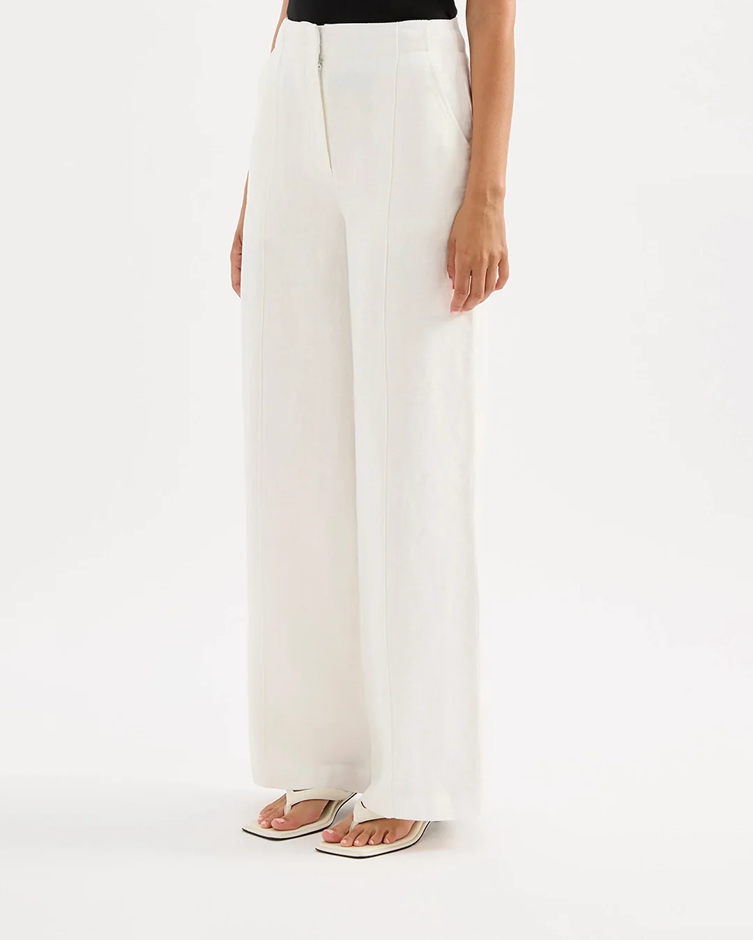 Theo Linen Pant - White - Image 4