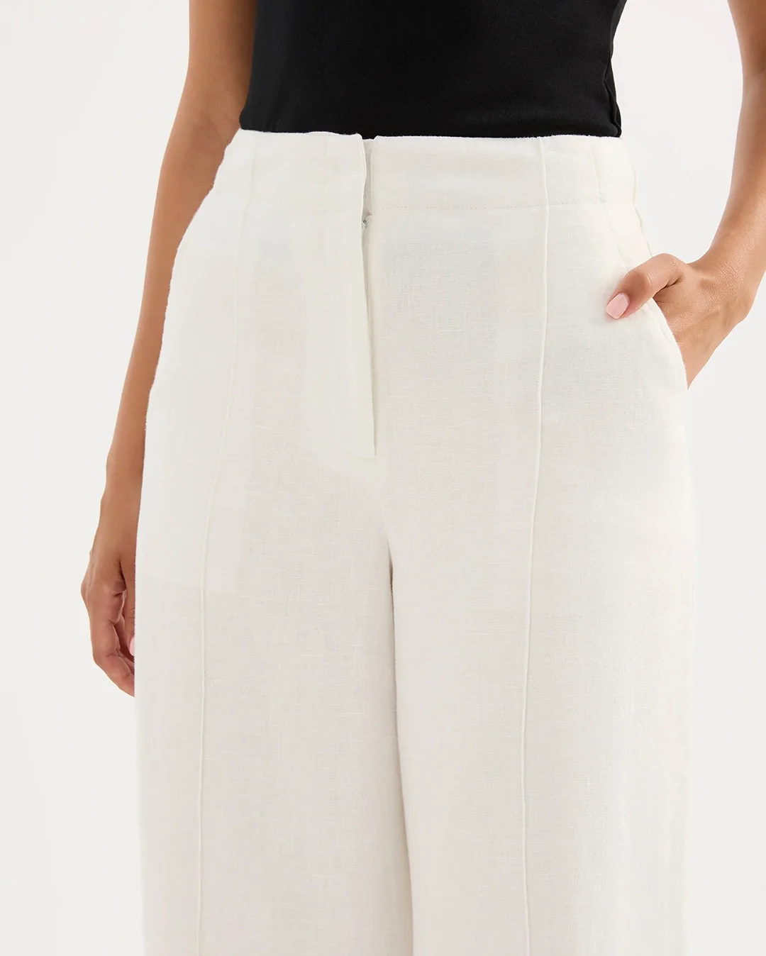 Theo Linen Pant - White - Image 5