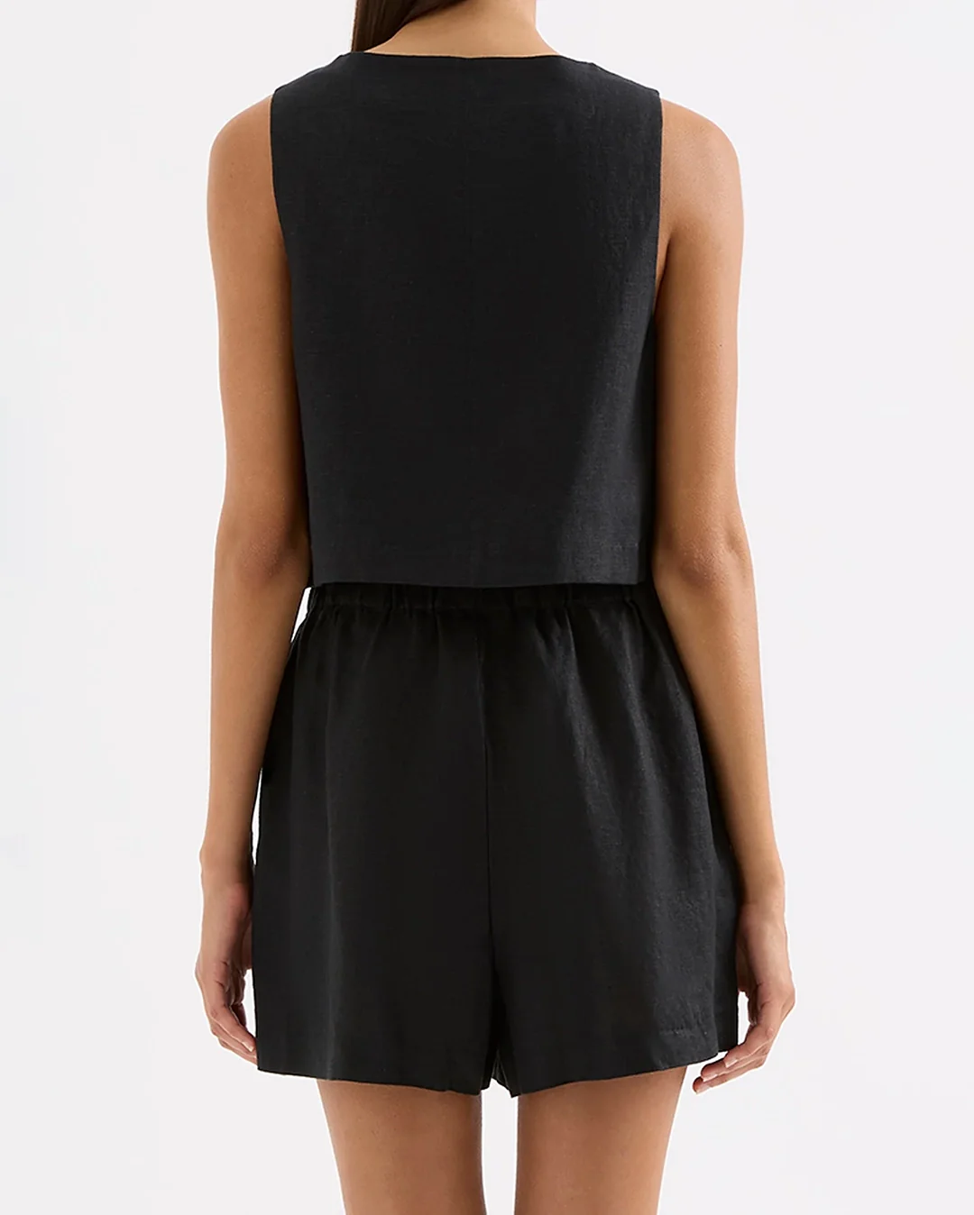 Theo Linen Top - Black - Image 5