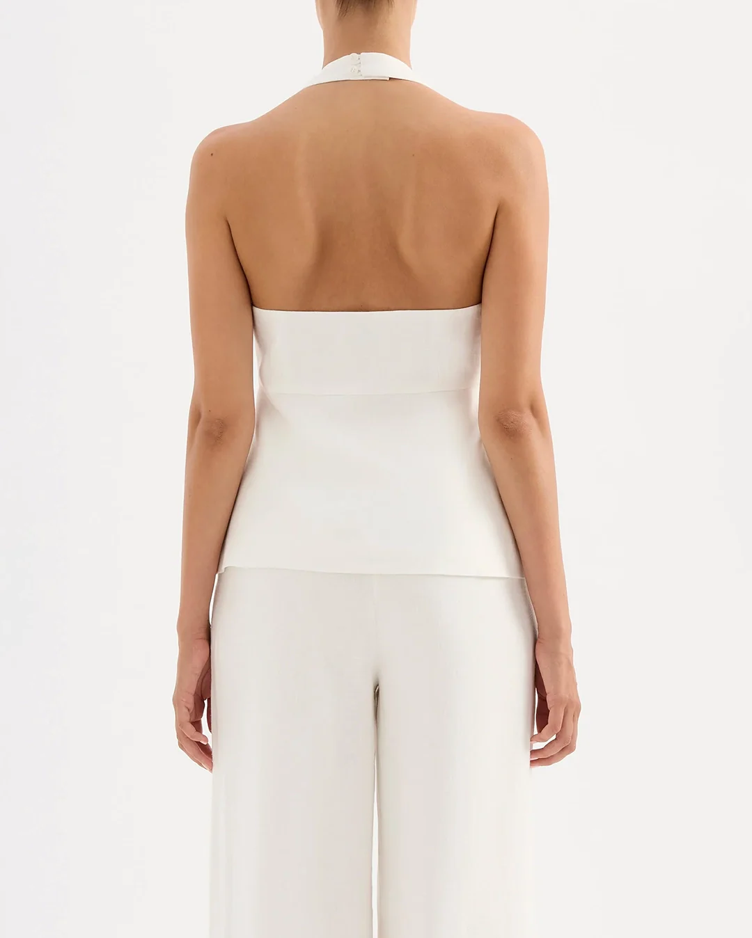 Zayda Linen Vest - White - Image 5