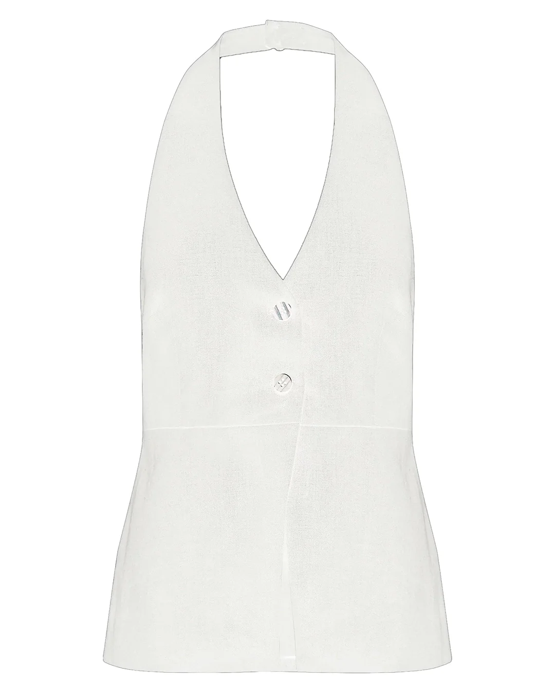 Zayda Linen Vest - White - Image 6
