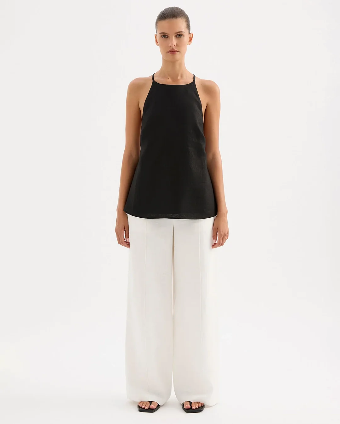 Ziba Linen Top - Black - Image 3