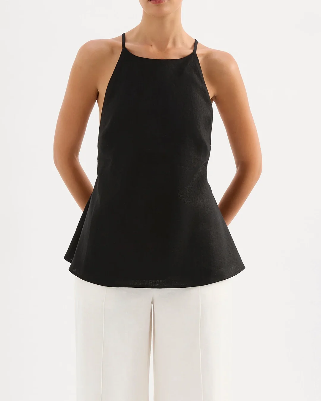 Ziba Linen Top - Black - Image 4