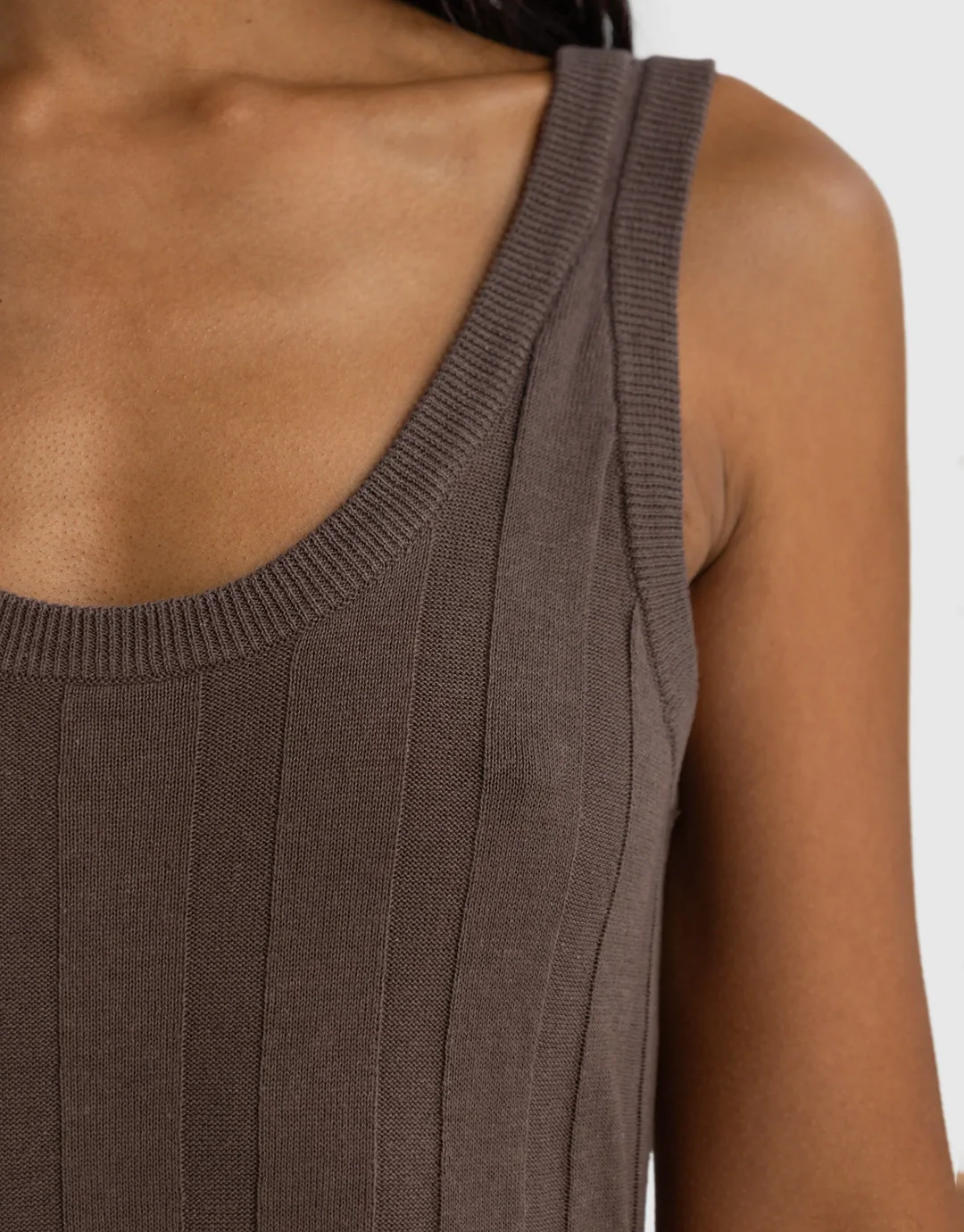 Amara Full Length Knit Dress - Espresso - Image 4