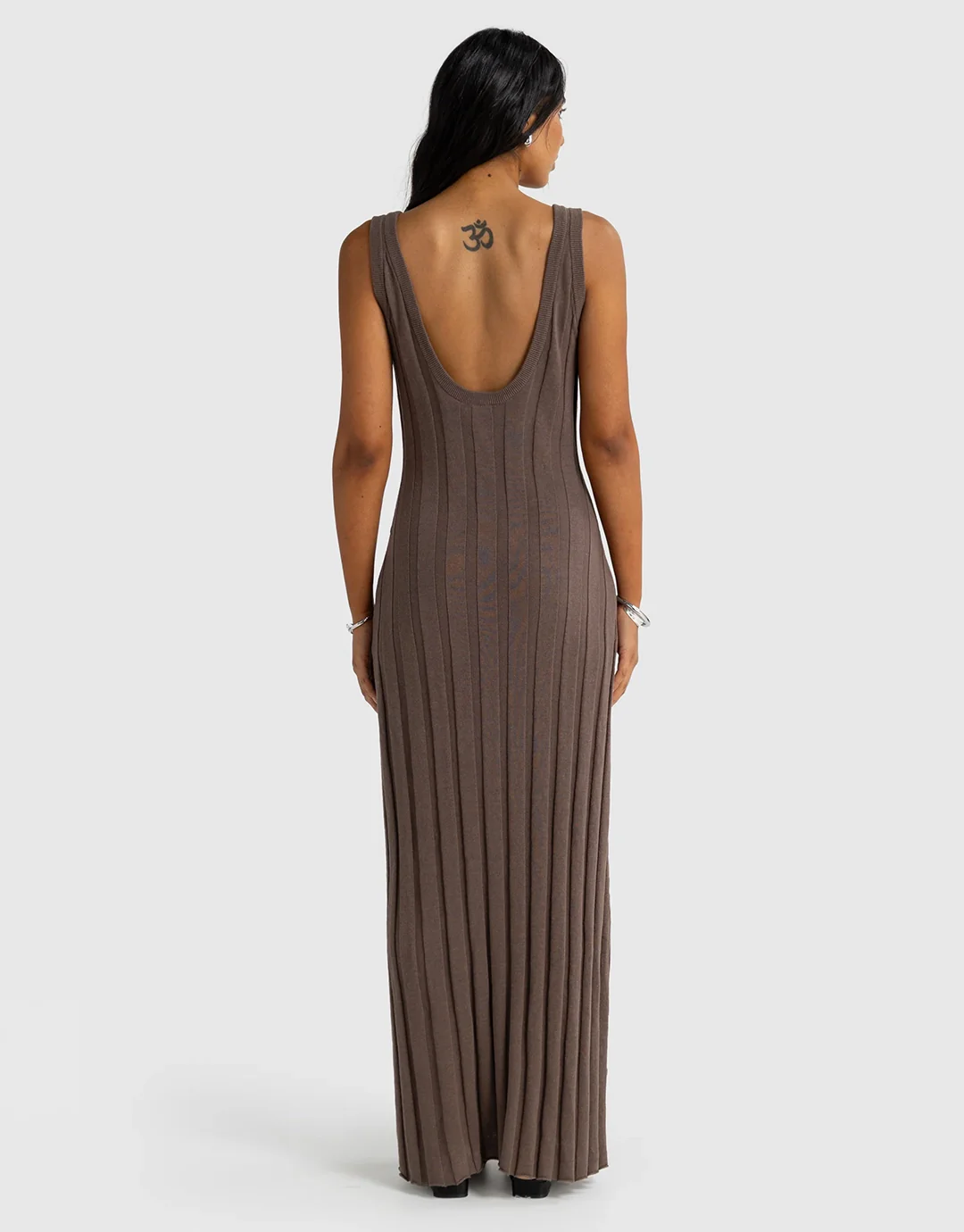 Amara Full Length Knit Dress - Espresso - Image 5