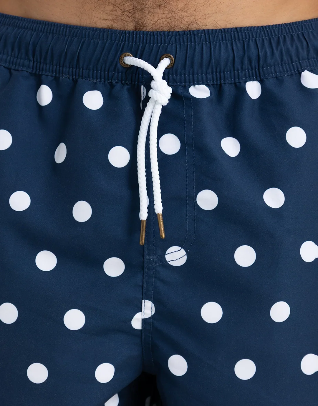 Henley Swim Shorts - Navy Polka - Image 3