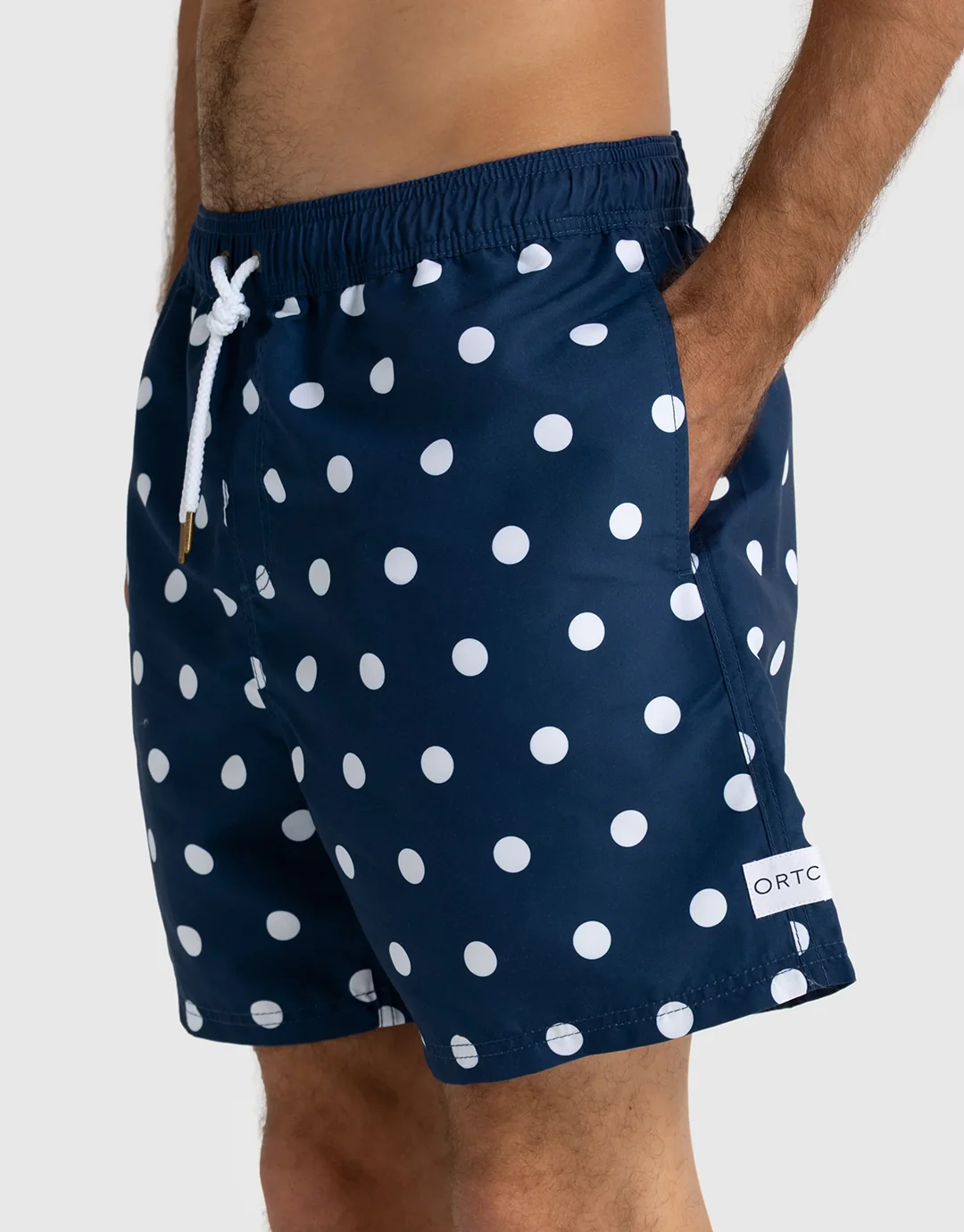 Henley Swim Shorts - Navy Polka - Image 5