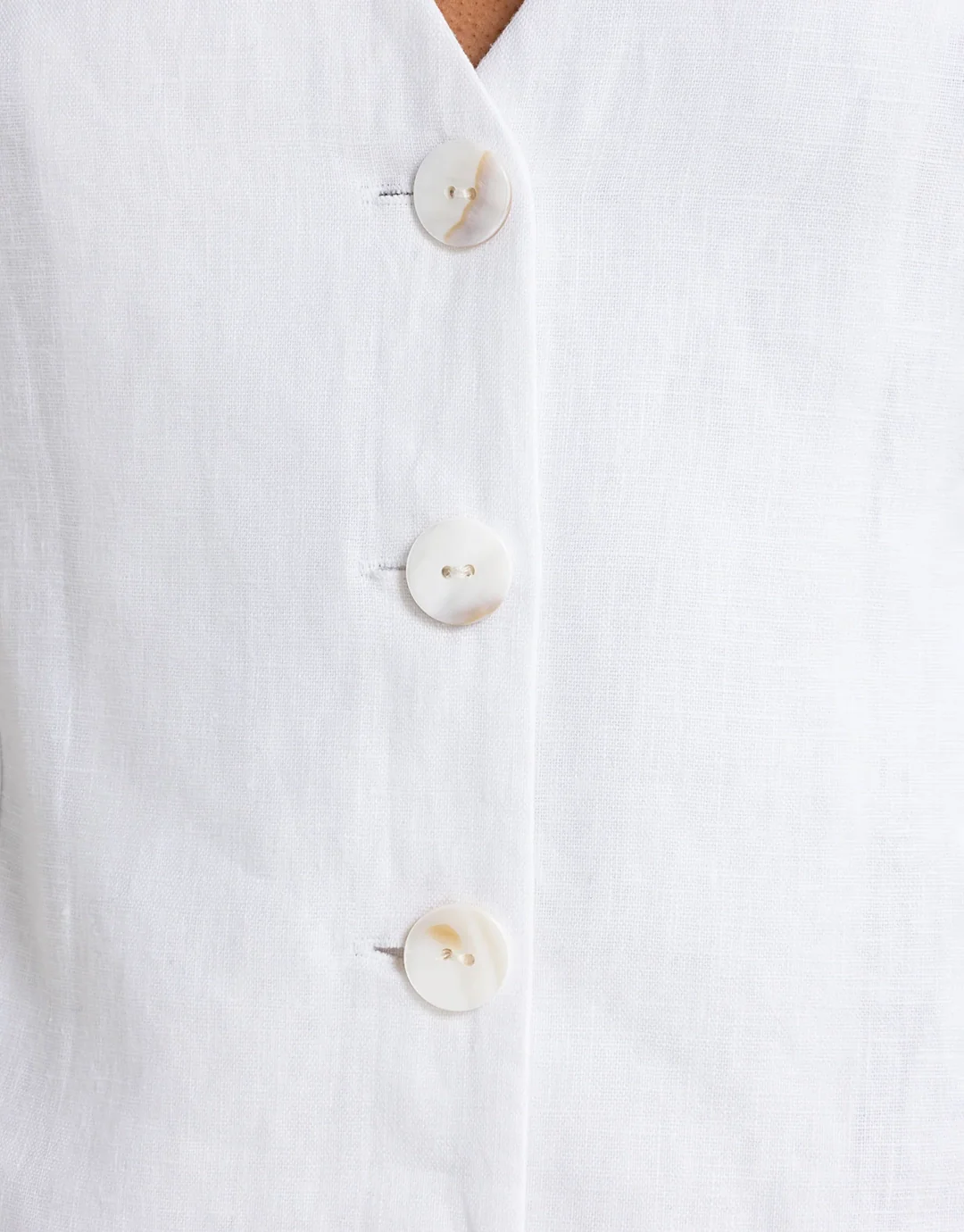 Koda Linen Mini Dress - White - Image 4