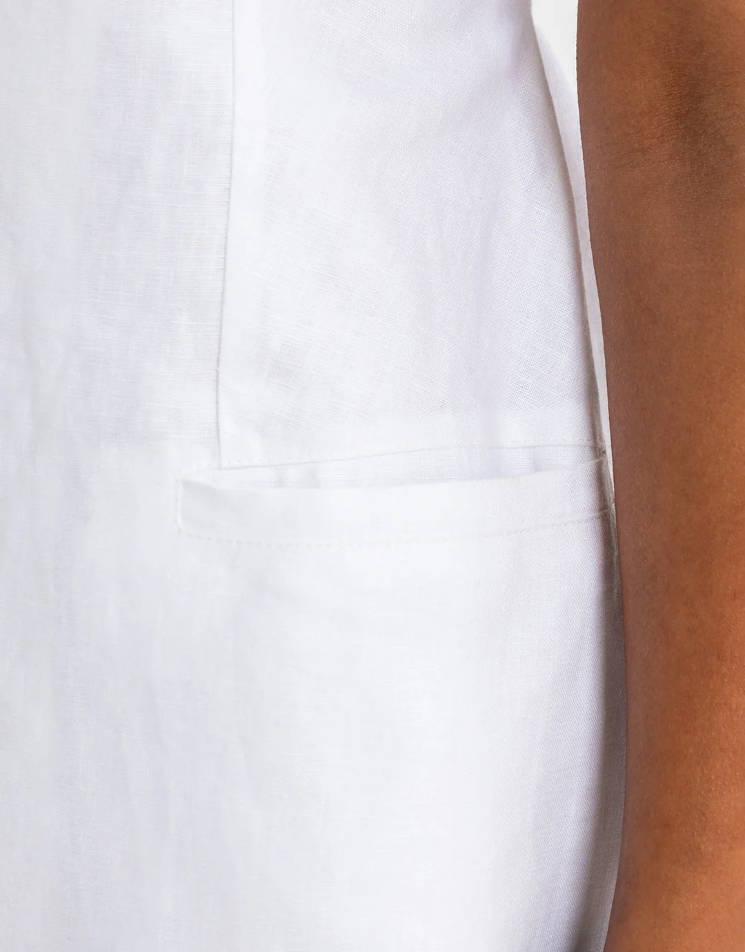 Koda Linen Mini Dress - White - Image 5