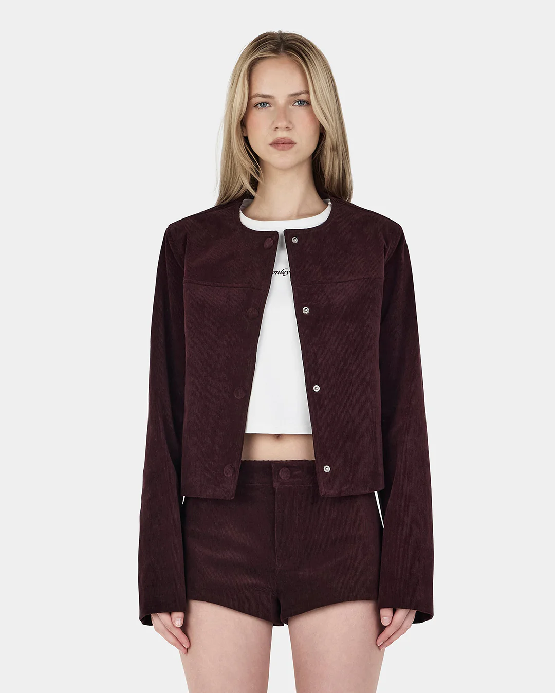 Cadence Cord Jacket - Cherry Choc - Image 2