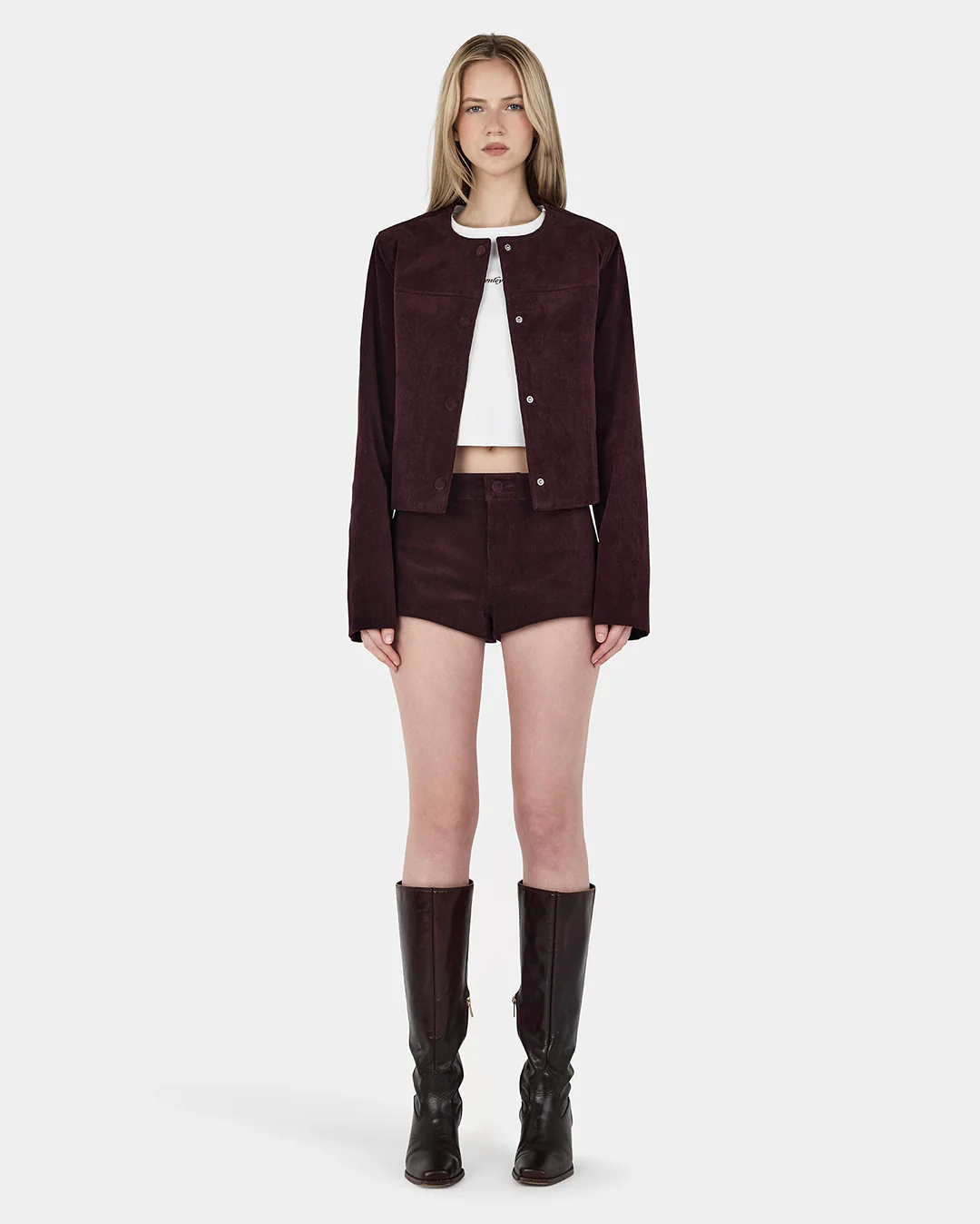 Cadence Cord Jacket - Cherry Choc - Image 3