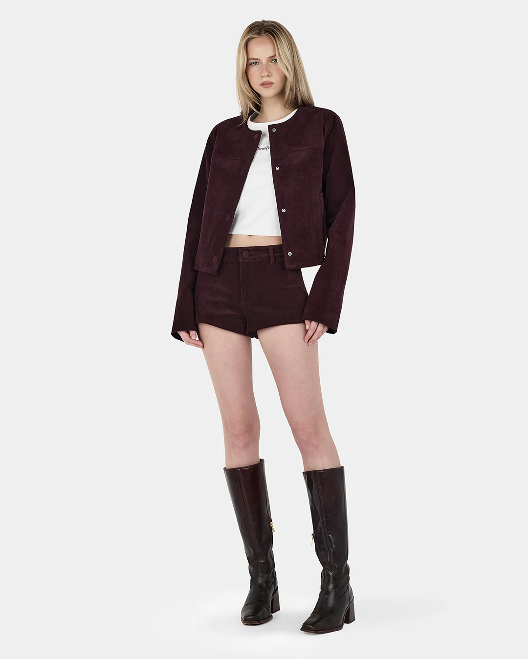 Cadence Cord Jacket - Cherry Choc - Image 4