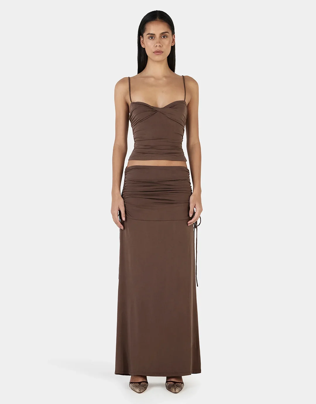 Heather Maxi Skirt - Chocolate - Image 2