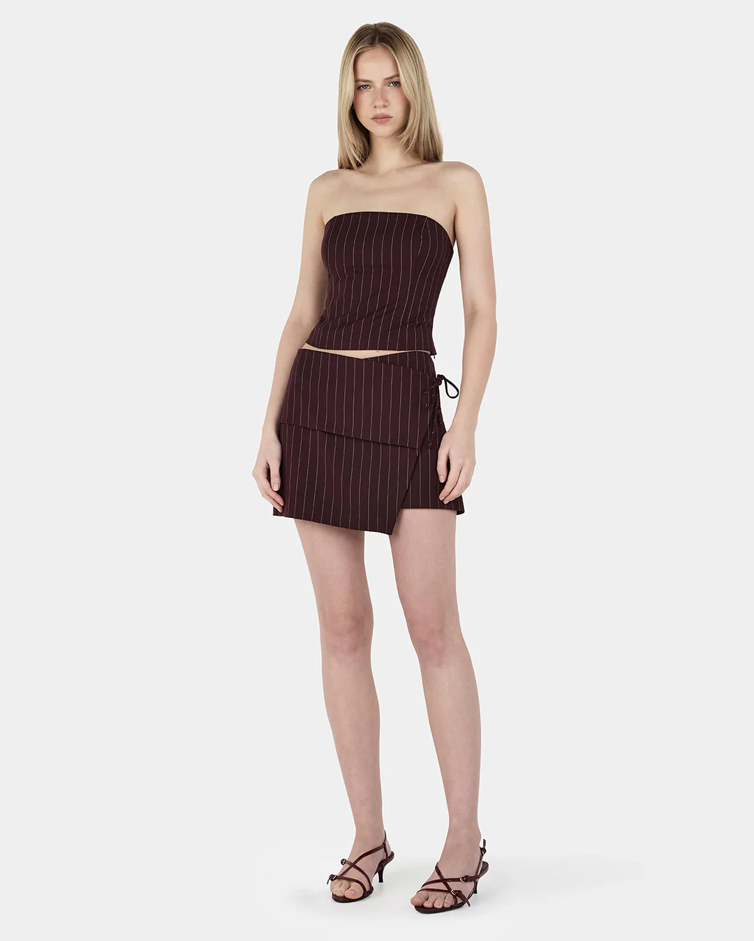 Ivy Wrap Skirt - Cherry Choc Stripe - Image 2