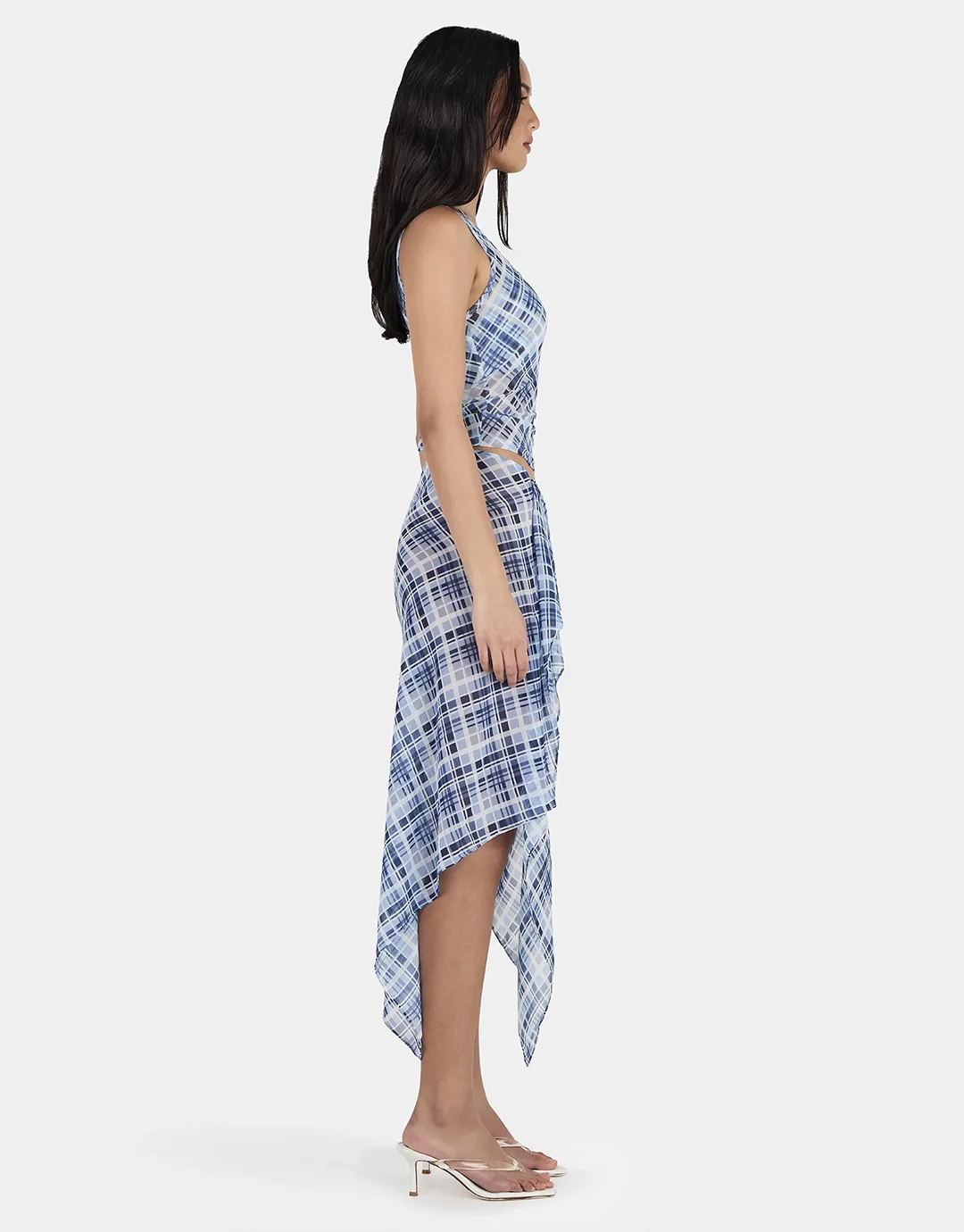 London Wrap Skirt - Sky Plaid - Image 4