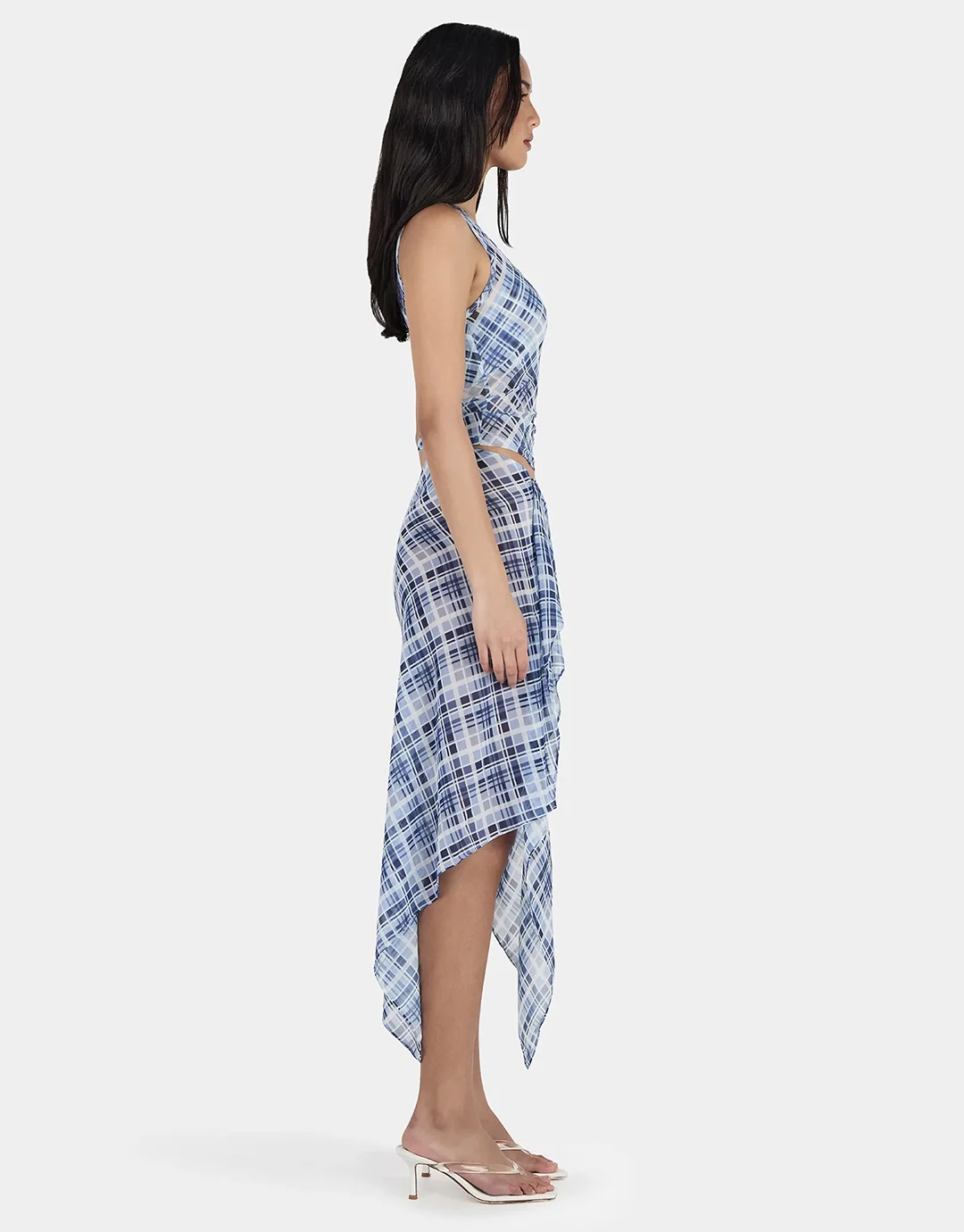 Natalia Layer Tank - Sky Plaid - Image 5