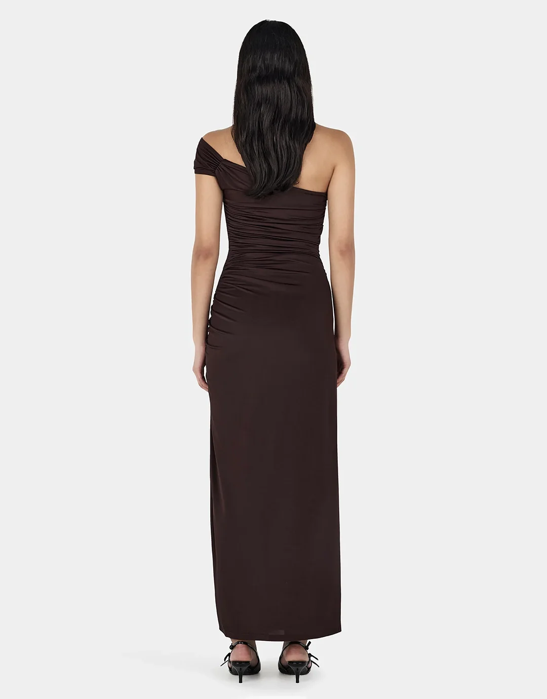 Rhea Midi Dress - Chocolate - Image 6